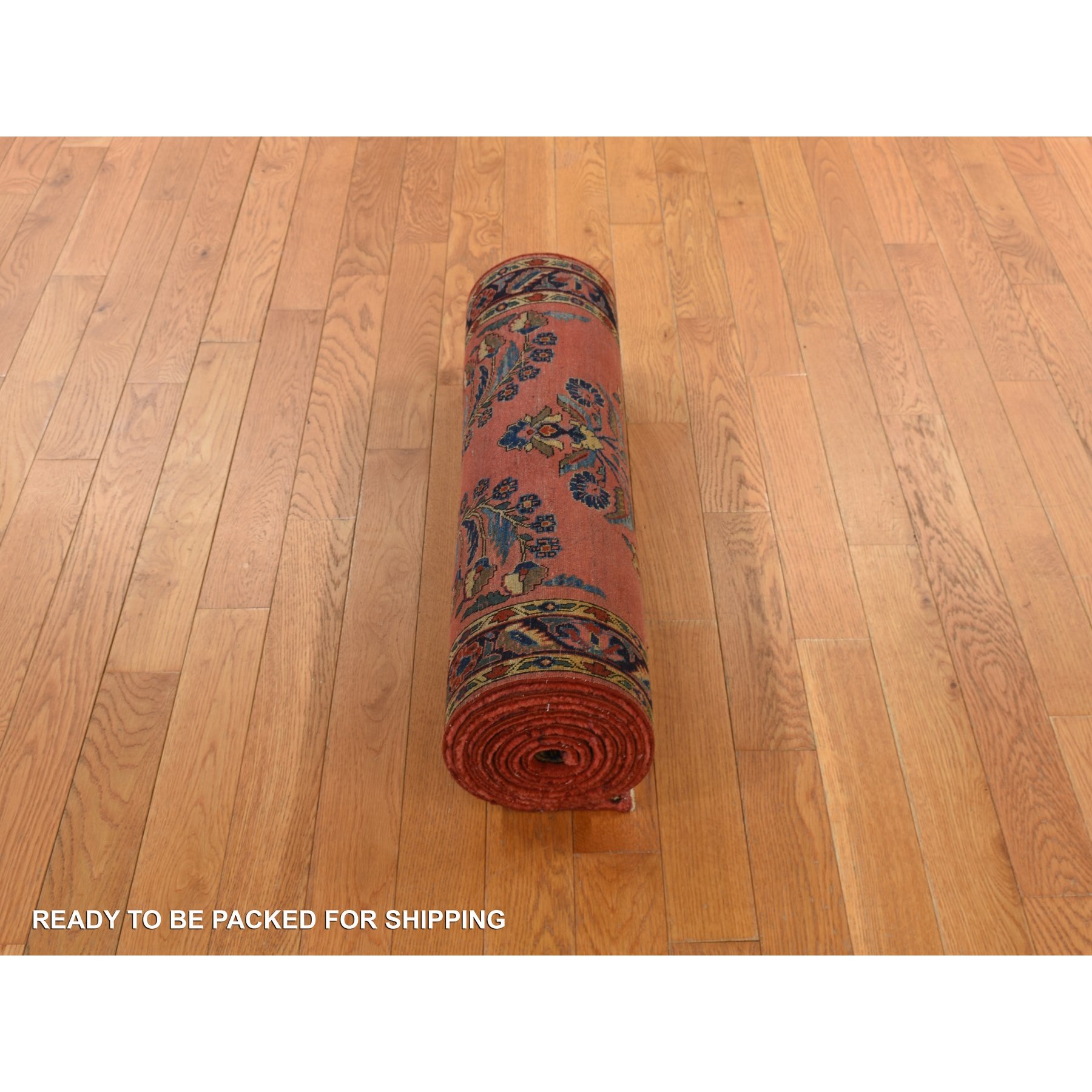 2'7"x10' Prismatic Red, Antique Persian Sarouk Mohajeren in Excellent Condition, Clean, Full Pile and Soft, Sides and Ends Professionally Secured, 100% Wool, Hand Knotted, Runner, Oriental Rug Sh78230