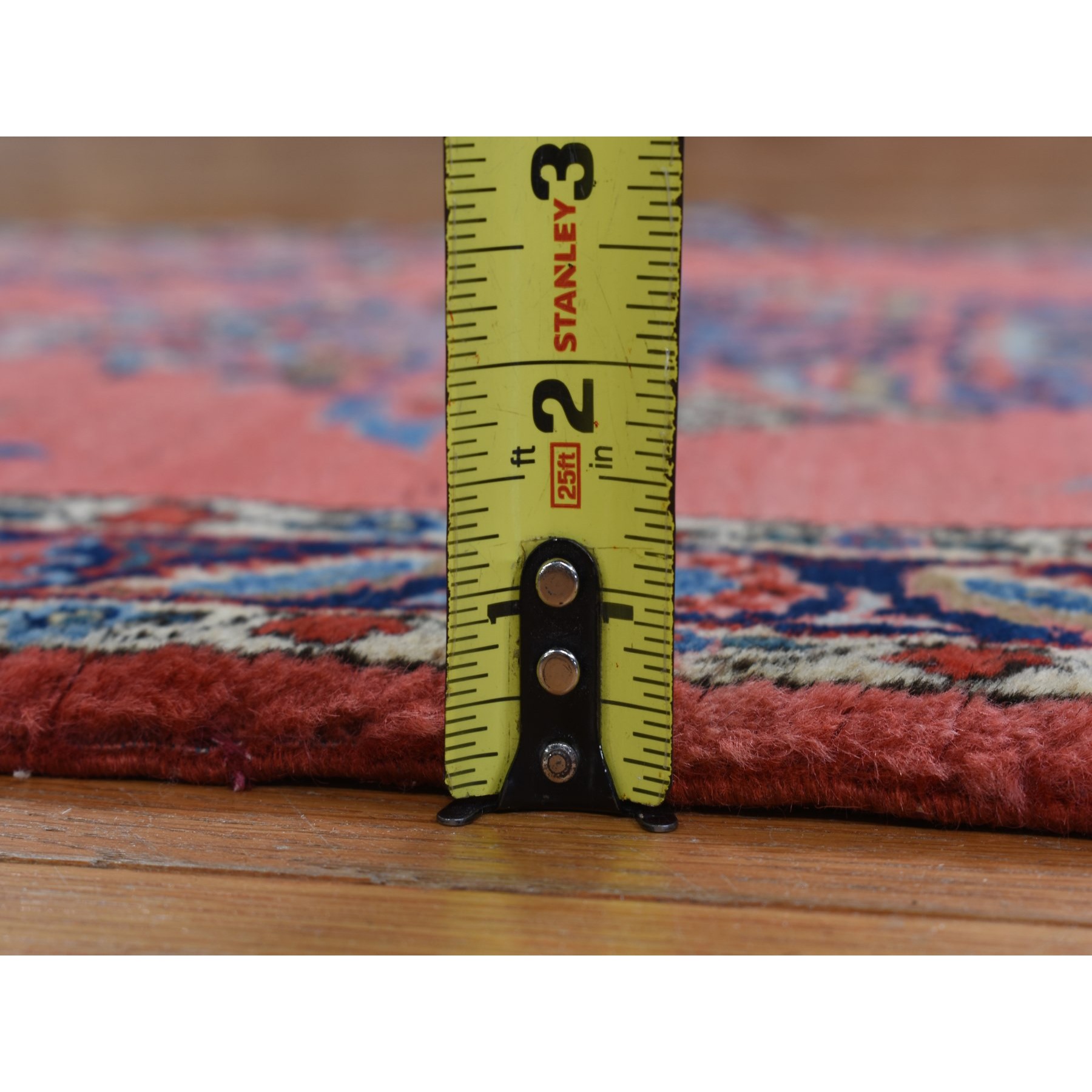 2'7"x10' Prismatic Red, Antique Persian Sarouk Mohajeren in Excellent Condition, Clean, Full Pile and Soft, Sides and Ends Professionally Secured, 100% Wool, Hand Knotted, Runner, Oriental Rug Sh78230