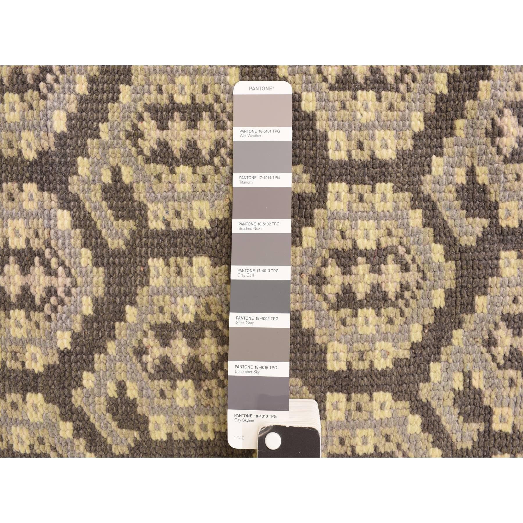 11'8"x15' Carbon Gray, All Over Paisley Design, Turkish Knot Oushak, Pure Wool, Hand Knotted, Oversized Oriental Rug Sh78262