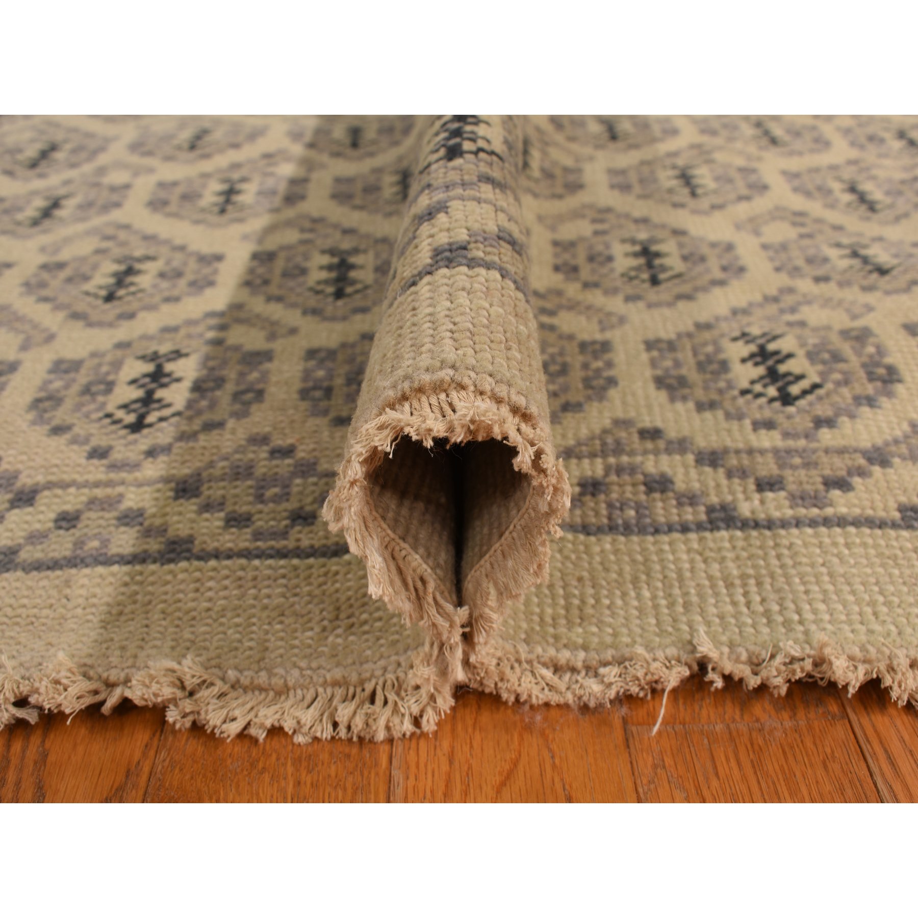 11'8"x14'9" Dutch White, Turkish Knot Paisley Design, 100% Wool, Hand Knotted, Oversized, Oriental Rug Sh78264
