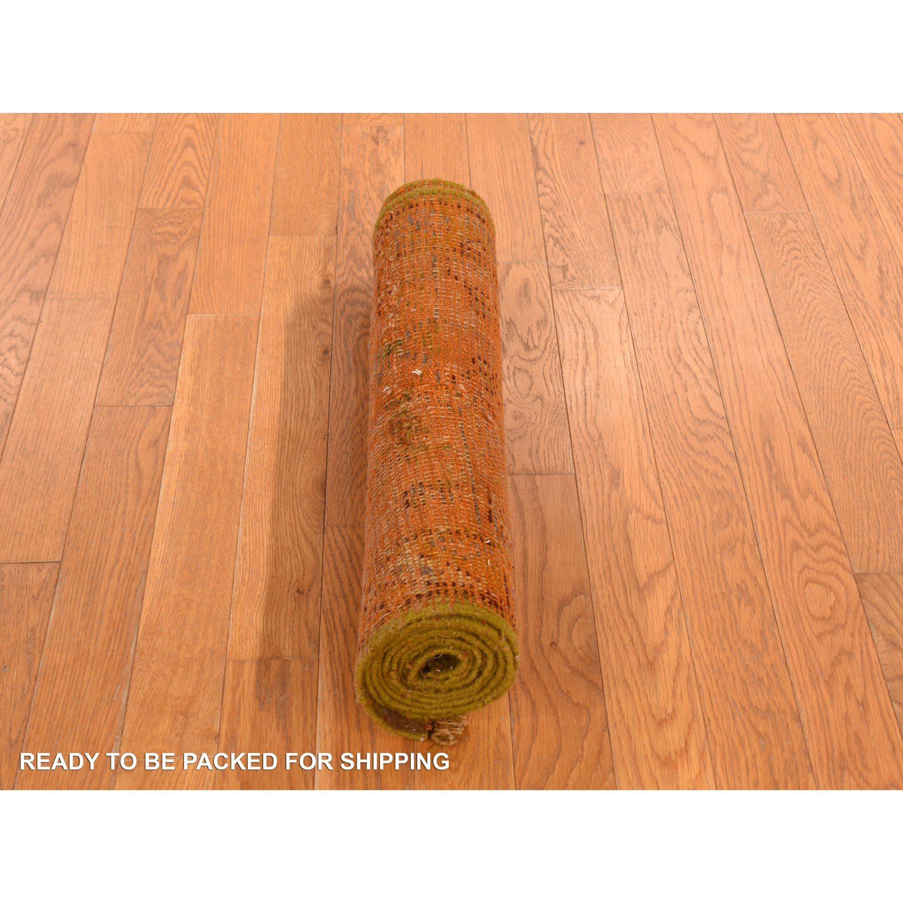 2'1"x8'3" Coral Color, Antique Turkish Oushak, Clean, Even Wear, Wool Weft, 100% Wool, Hand Knotted, Runner, Oriental Rug Sh78285