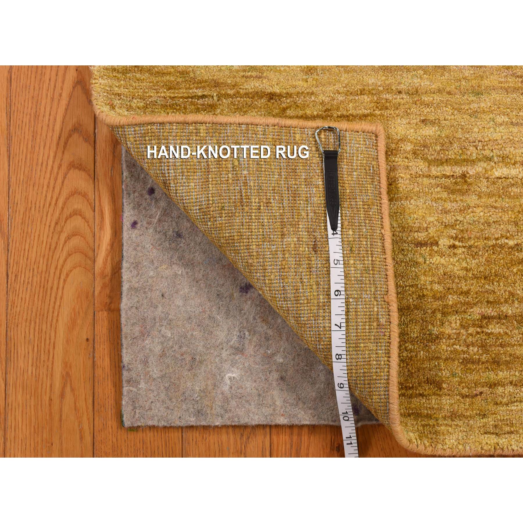2'x3'1" Copper Brown, Plain Solid Design, Pure Sari Silk, Sample, Strike Off, Hand Knotted, Mat, Oriental Rug Sh78298