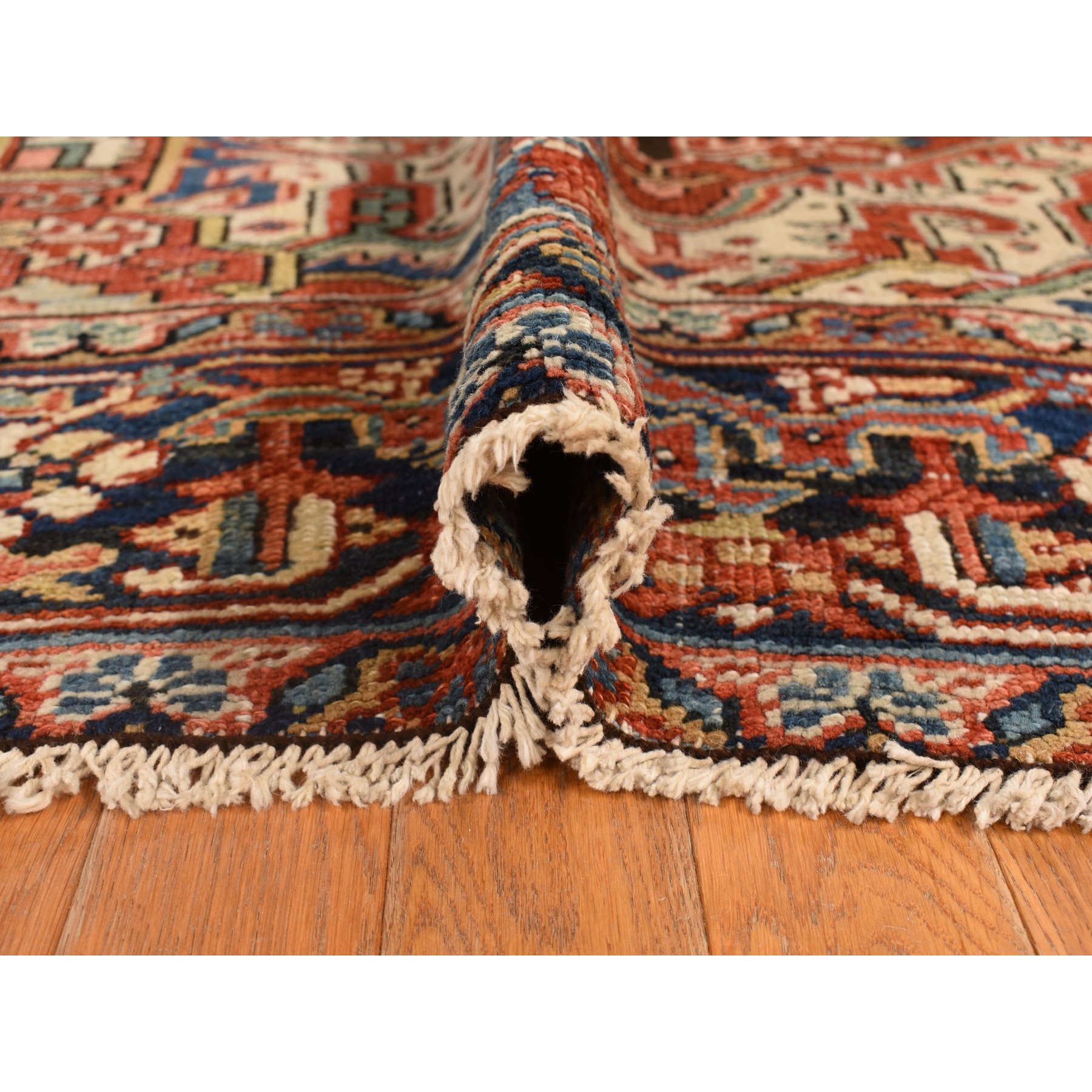 8'1"x10'4" Brick Red, Antique Persian Heriz, Clean and in Very Good Condition, 100% Wool, Hand Knotted, Oriental Rug Sh78303