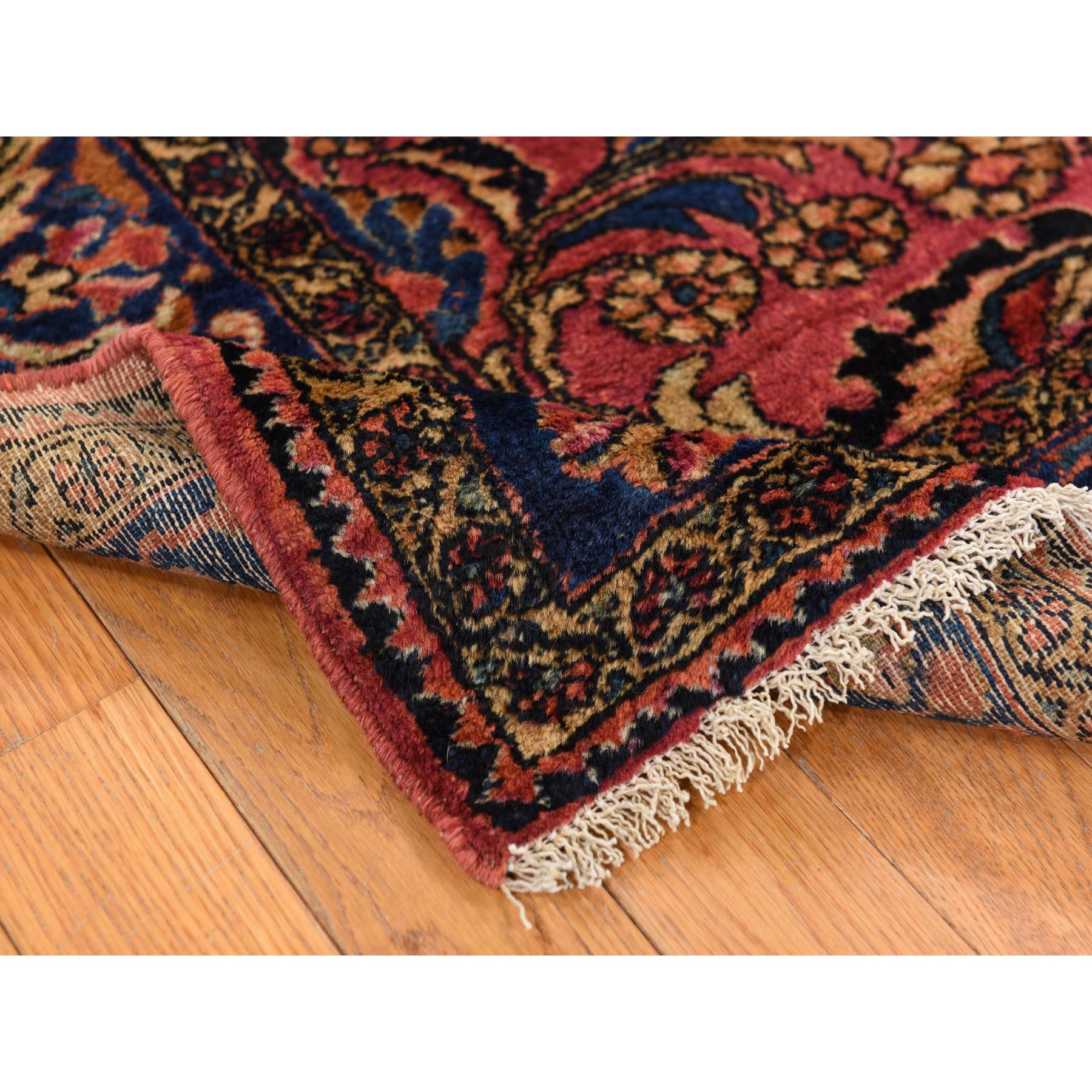 4'10"x6'5" Ruby Red, Antique Persian Lilihan, Clean and Soft, Even Pile, Sides and Ends Secured, 100% Wool, Hand Knotted Oriental Rug Sh78333