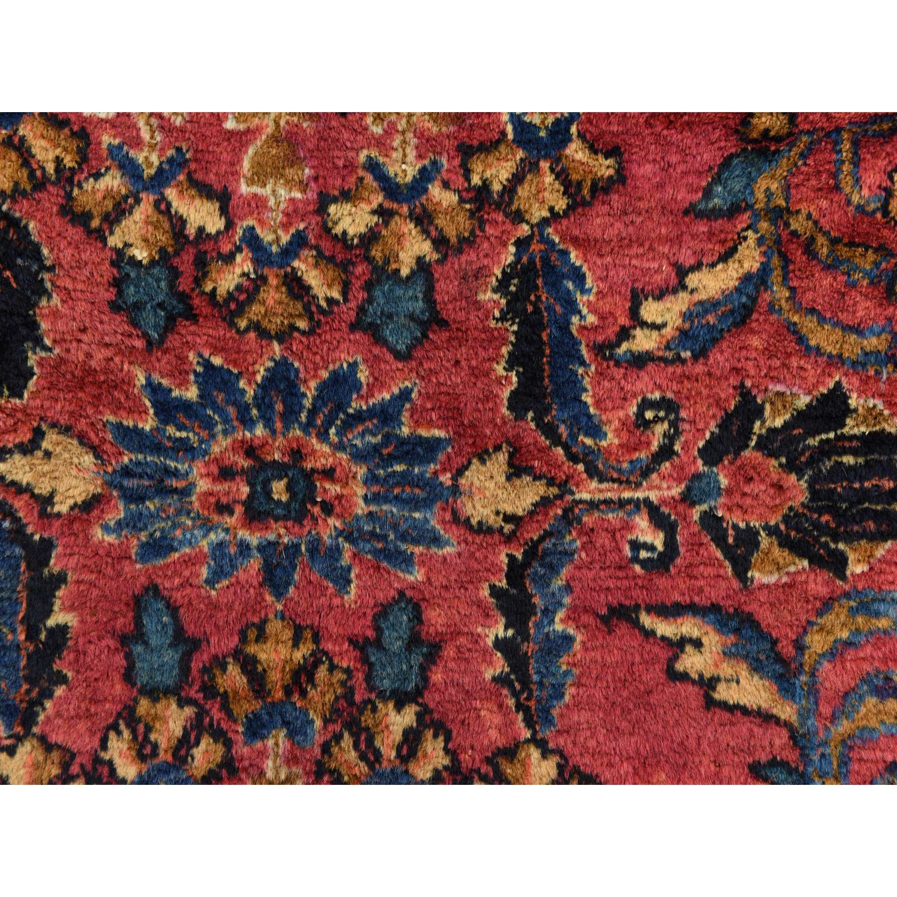 4'10"x6'5" Ruby Red, Antique Persian Lilihan, Clean and Soft, Even Pile, Sides and Ends Secured, 100% Wool, Hand Knotted Oriental Rug Sh78333