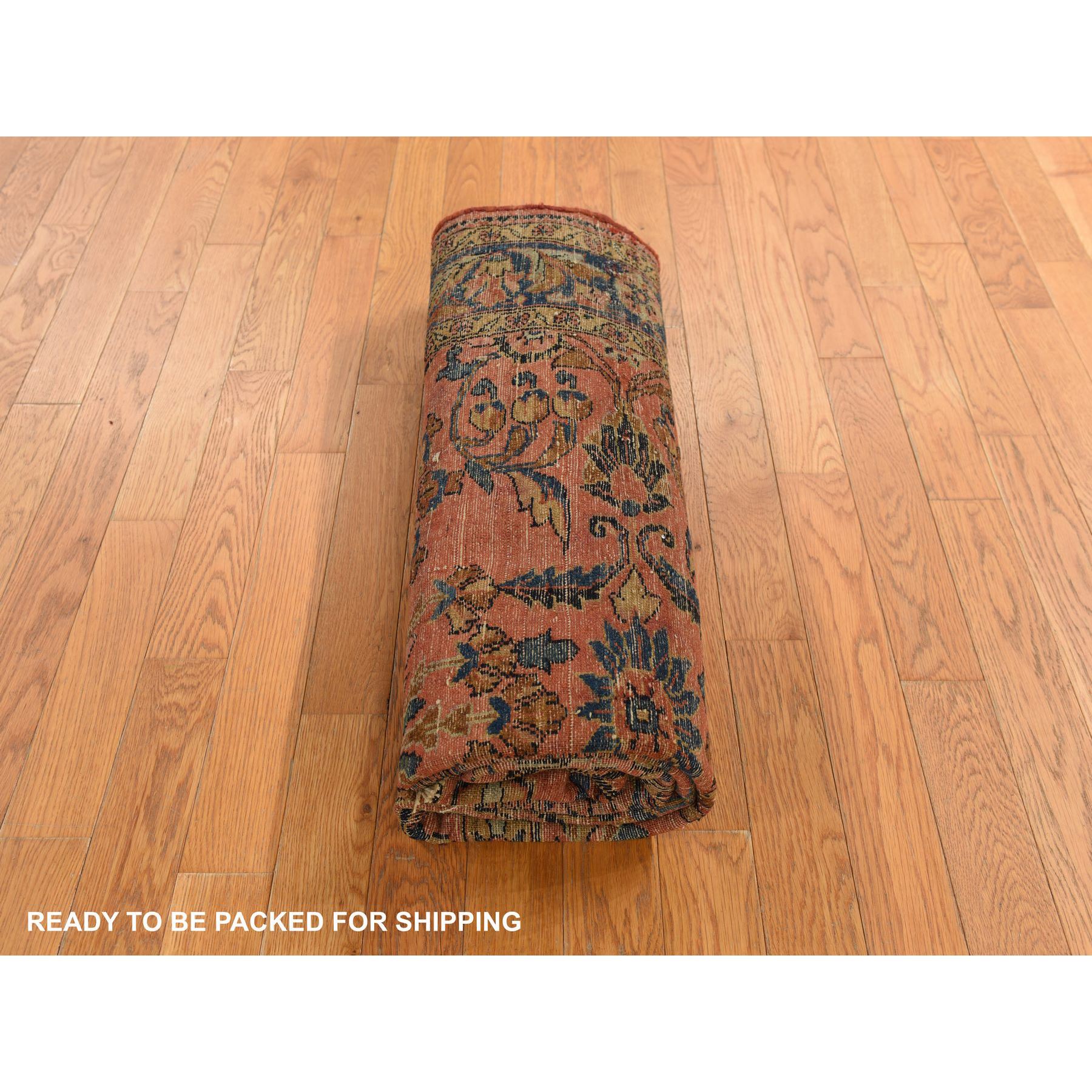 4'10"x6'5" Ruby Red, Antique Persian Lilihan, Clean and Soft, Even Pile, Sides and Ends Secured, 100% Wool, Hand Knotted Oriental Rug Sh78333