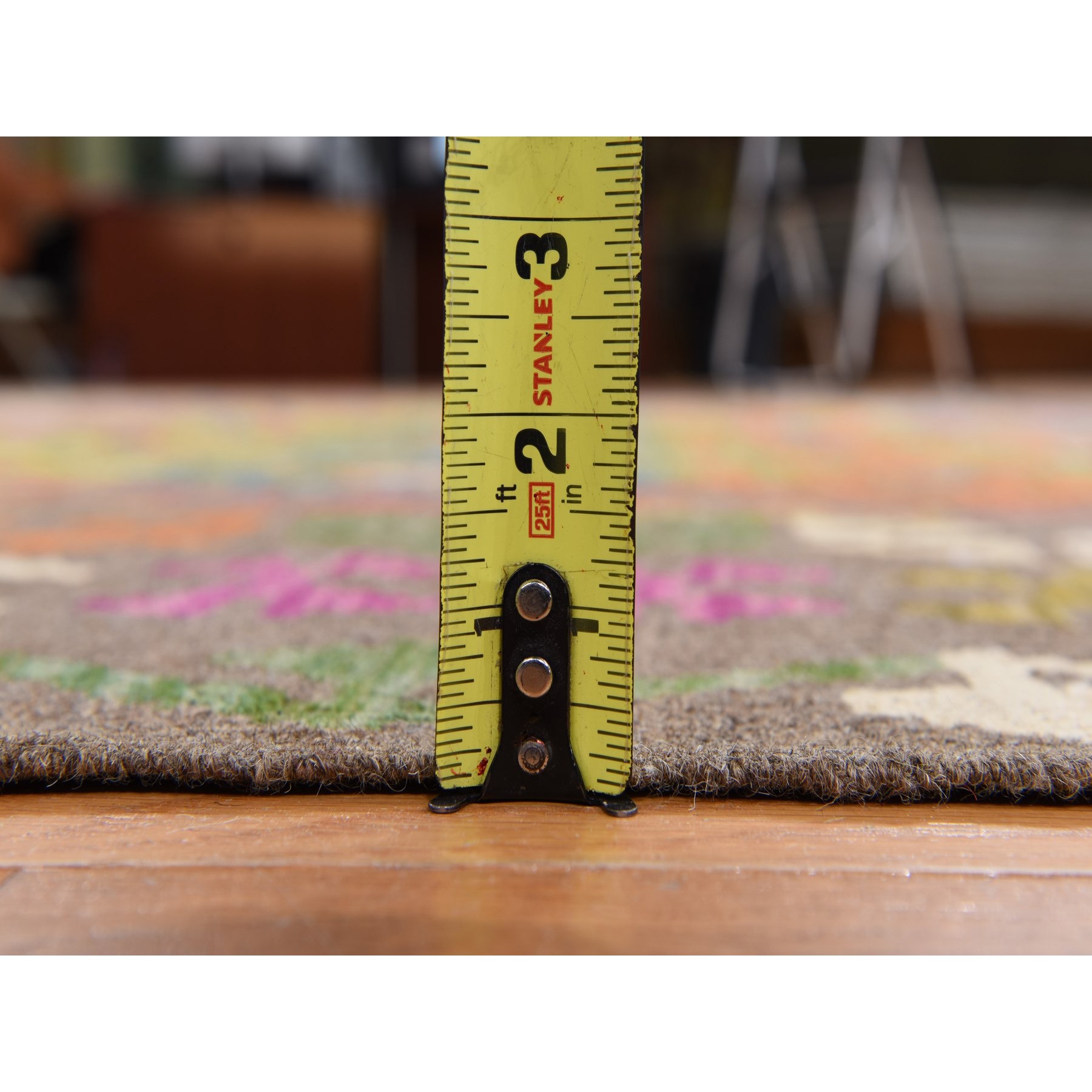 8'2"x9'6" Peanut Brown, Afghan Kilim with Colorful All Over Geometric Pattern, Pure Wool, Vegetable Dyes, Flat Weave, Hand Woven, Reversible, Oriental Rug Sh78343