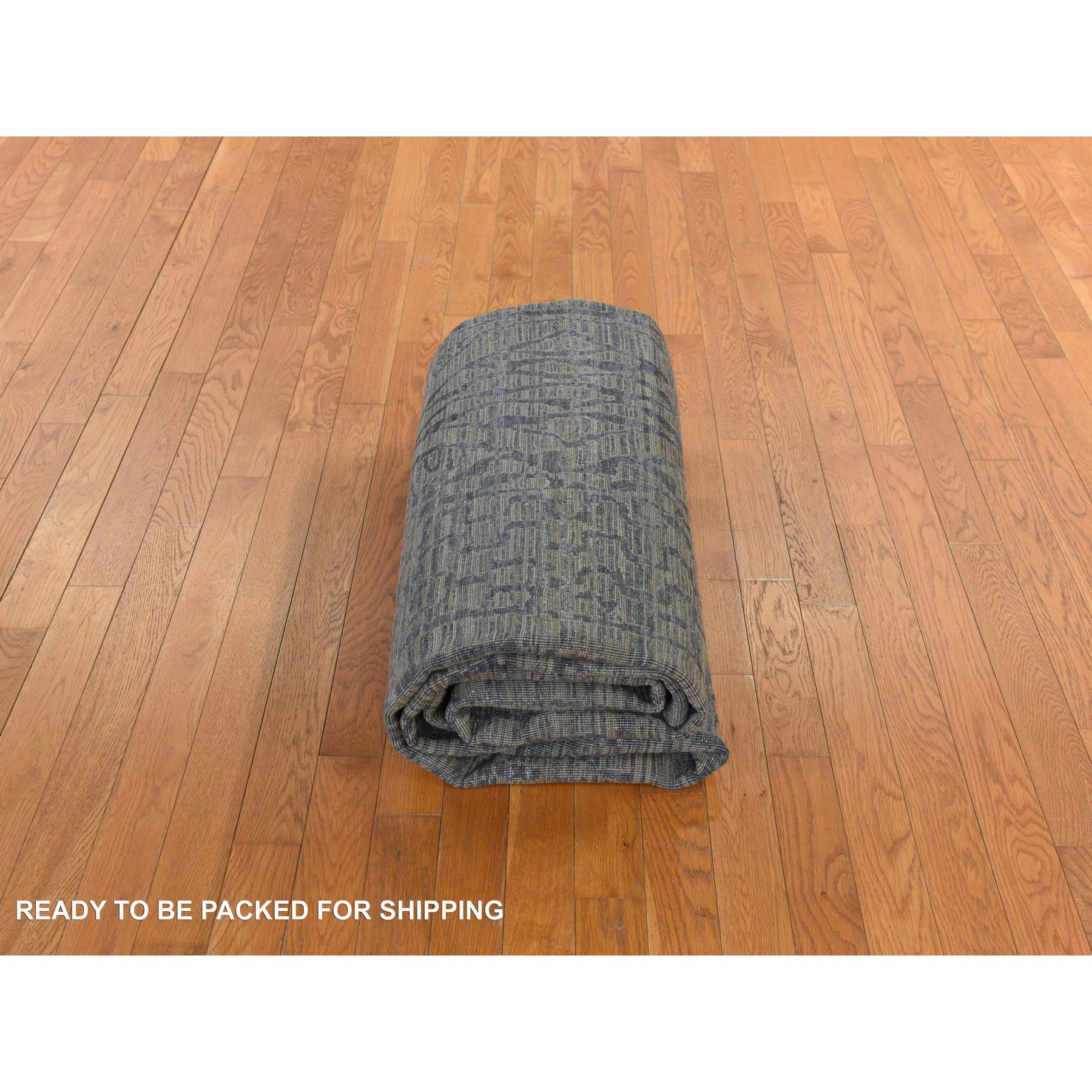 8'x10'1" Spanish Gray, Berber Influence, Tone on Tone, 100% Silk, Hand Knotted Oriental Rug Sh78354
