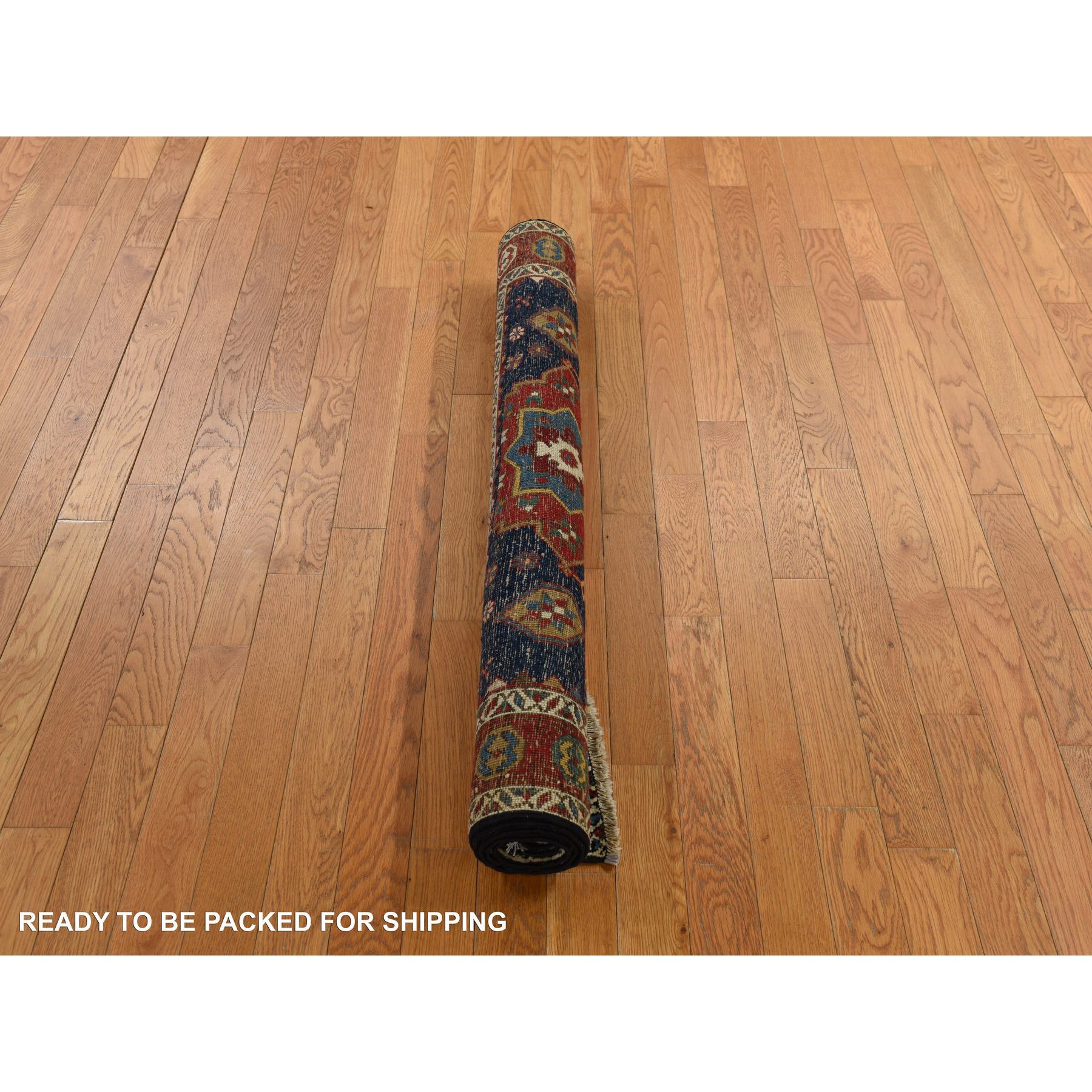 4'1"x5'10" Yale Blue, Antique North West Persian, Geometric Tribal Motif, Even Wear, Clean, Soft and Pliable, Sides and Ends Professionally Secured, 100% Wool, Hand Knotted, Vegetable Dyes, Oriental Rug Sh78362