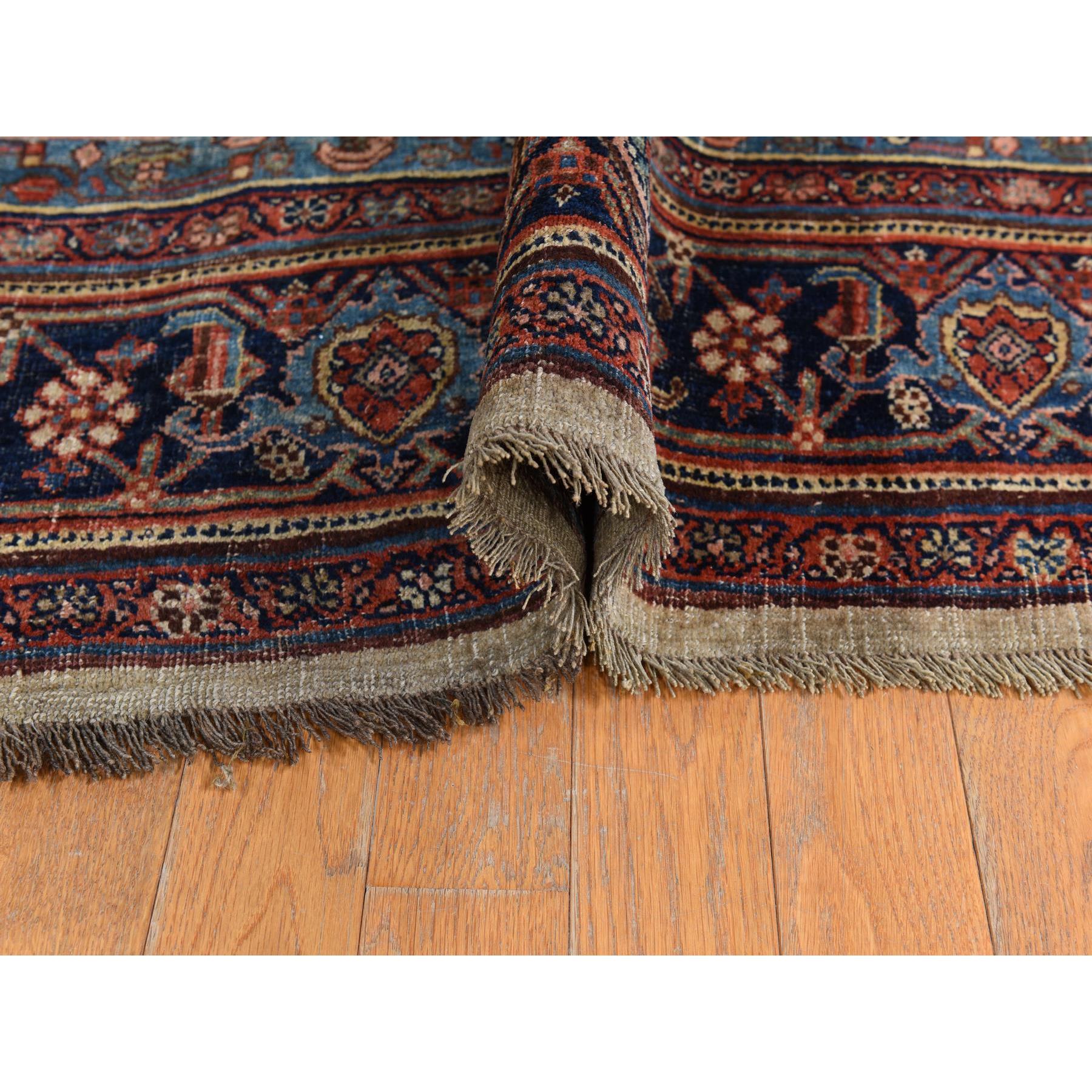 12'2"x14'7" Peanut Brown, Antique Persian Bidjar, Trellis Garden Design, Even Wear, Clean, Sides and Ends Professionally Secured, 100% Wool on Wool, Hand Knotted, Oversized, Oriental Rug Sh78367