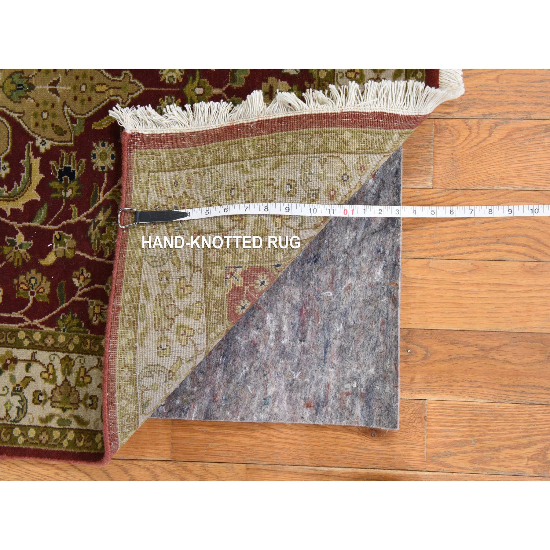 3'x5' Ruby Red, Kashan Design, Fine, 250 KPSI, Hand Spun New Zealand Wool, Hand Knotted, Oriental Rug Sh78398