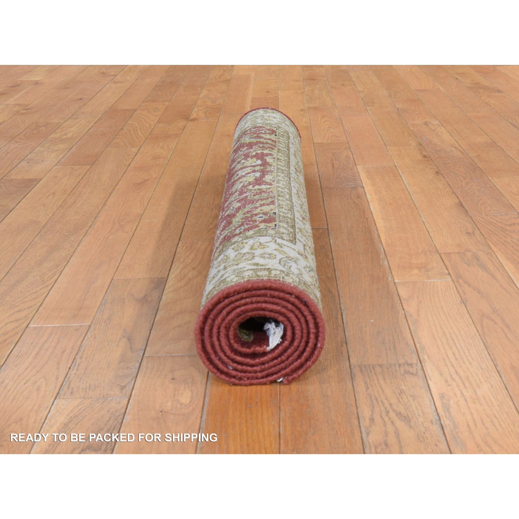3'x5' Ruby Red, Kashan Design, Fine, 250 KPSI, Hand Spun New Zealand Wool, Hand Knotted, Oriental Rug Sh78398