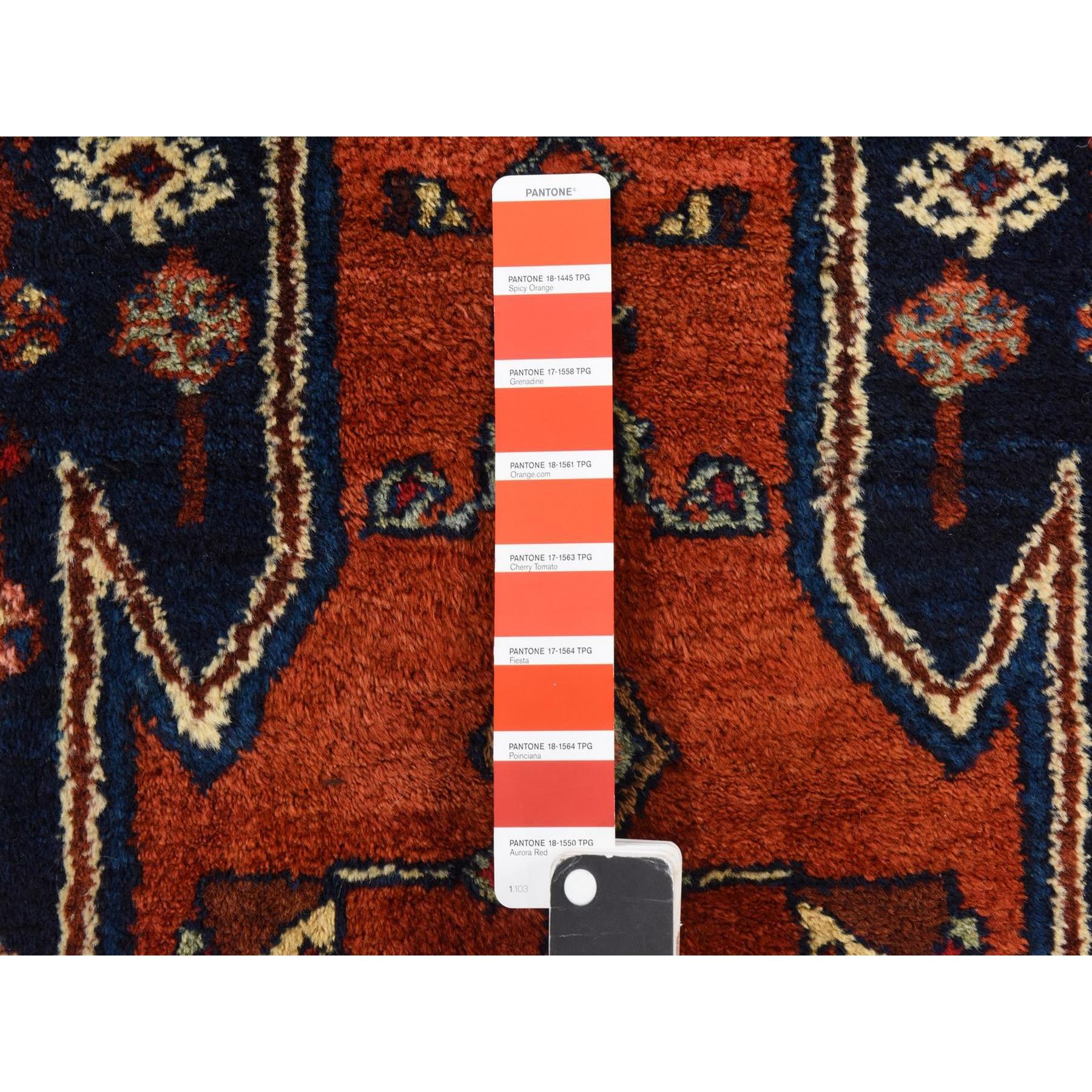 3'3"x6'3" Spicy Orange, Antique Persian Mazlagan, Full Pile, Clean, Excellent Condition, Sides and Ends Professionally Secured, 100% Wool, Hand Knotted, Oriental Rug Sh78401
