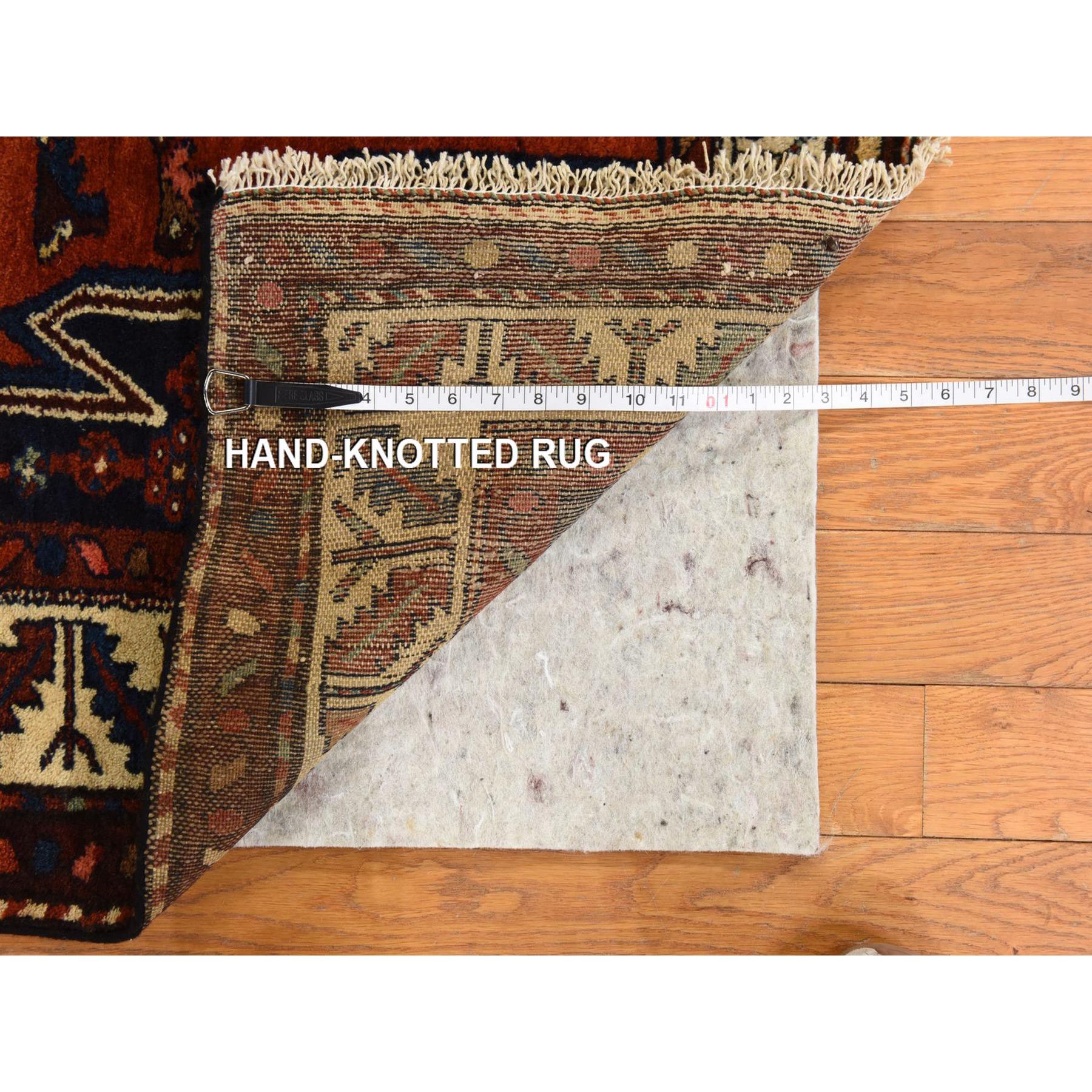 3'3"x6'3" Spicy Orange, Antique Persian Mazlagan, Full Pile, Clean, Excellent Condition, Sides and Ends Professionally Secured, 100% Wool, Hand Knotted, Oriental Rug Sh78401