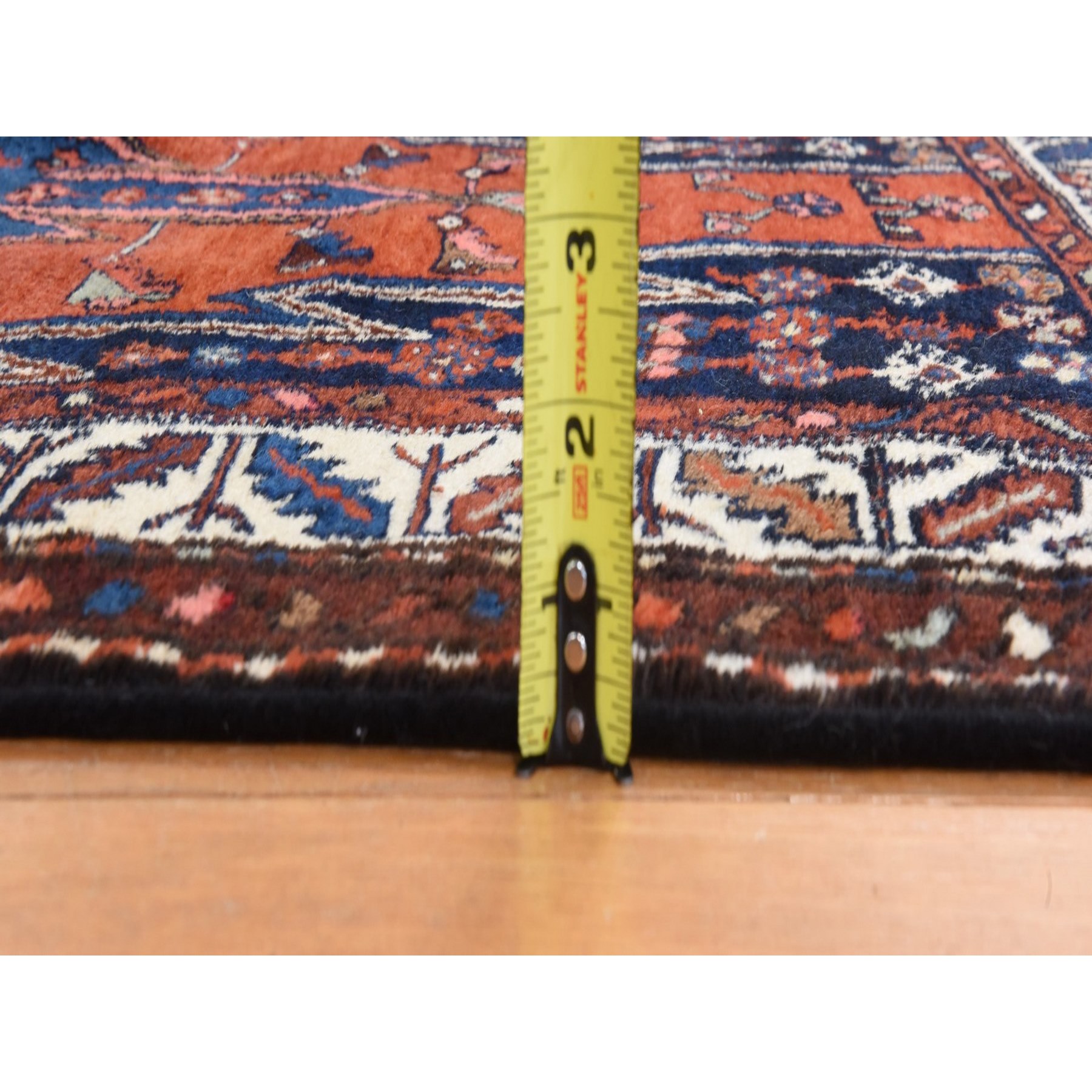 3'3"x6'3" Spicy Orange, Antique Persian Mazlagan, Full Pile, Clean, Excellent Condition, Sides and Ends Professionally Secured, 100% Wool, Hand Knotted, Oriental Rug Sh78401