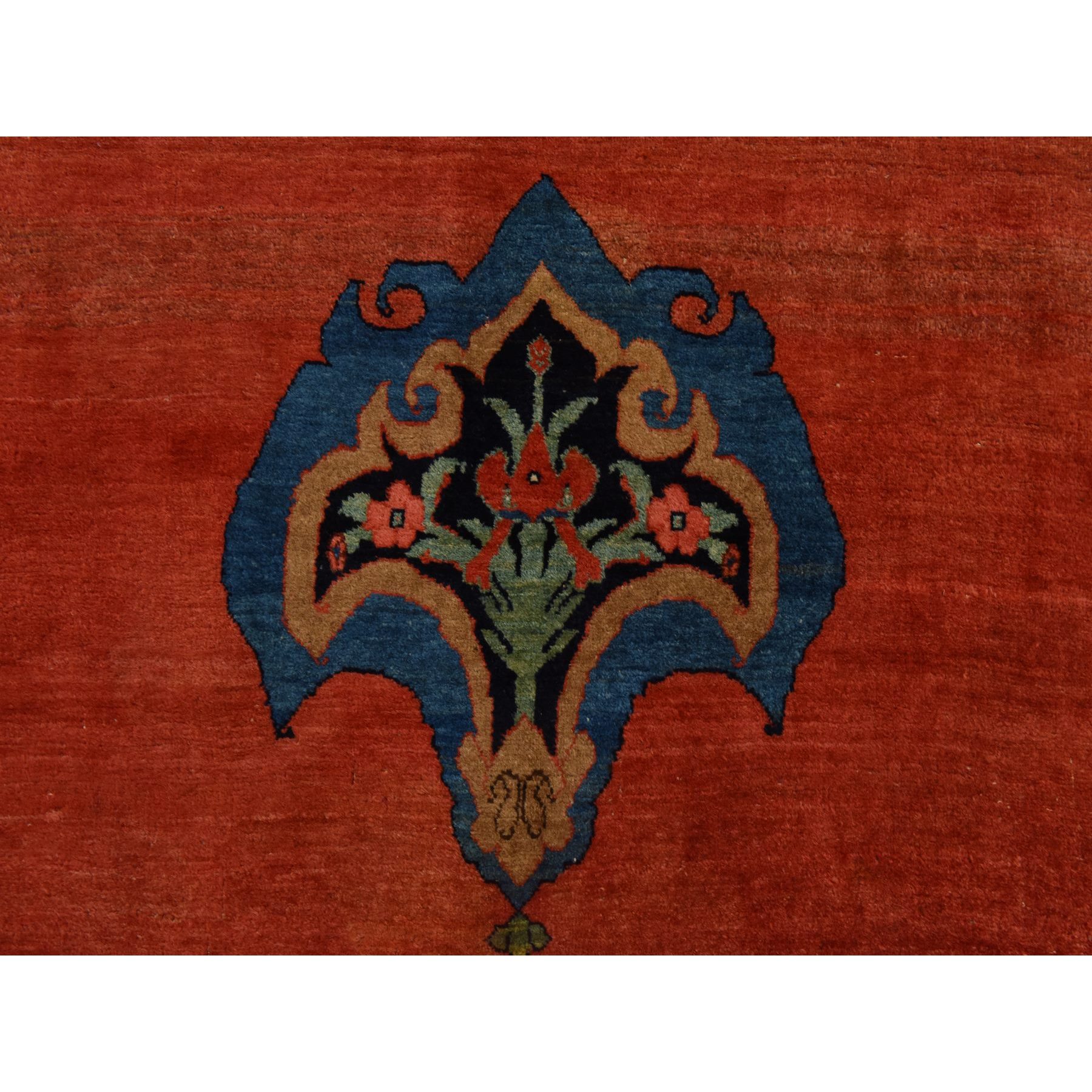 13'6"x19'2" Copper Red, Antique Persian Bidjar, Open Field Anchor Medallion Design, Good Condition, Clean, Abrush, Sides and Ends Professionally Secured, 100% Wool, Hand Knotted, XL, Oversized, Oriental Rug Sh78412