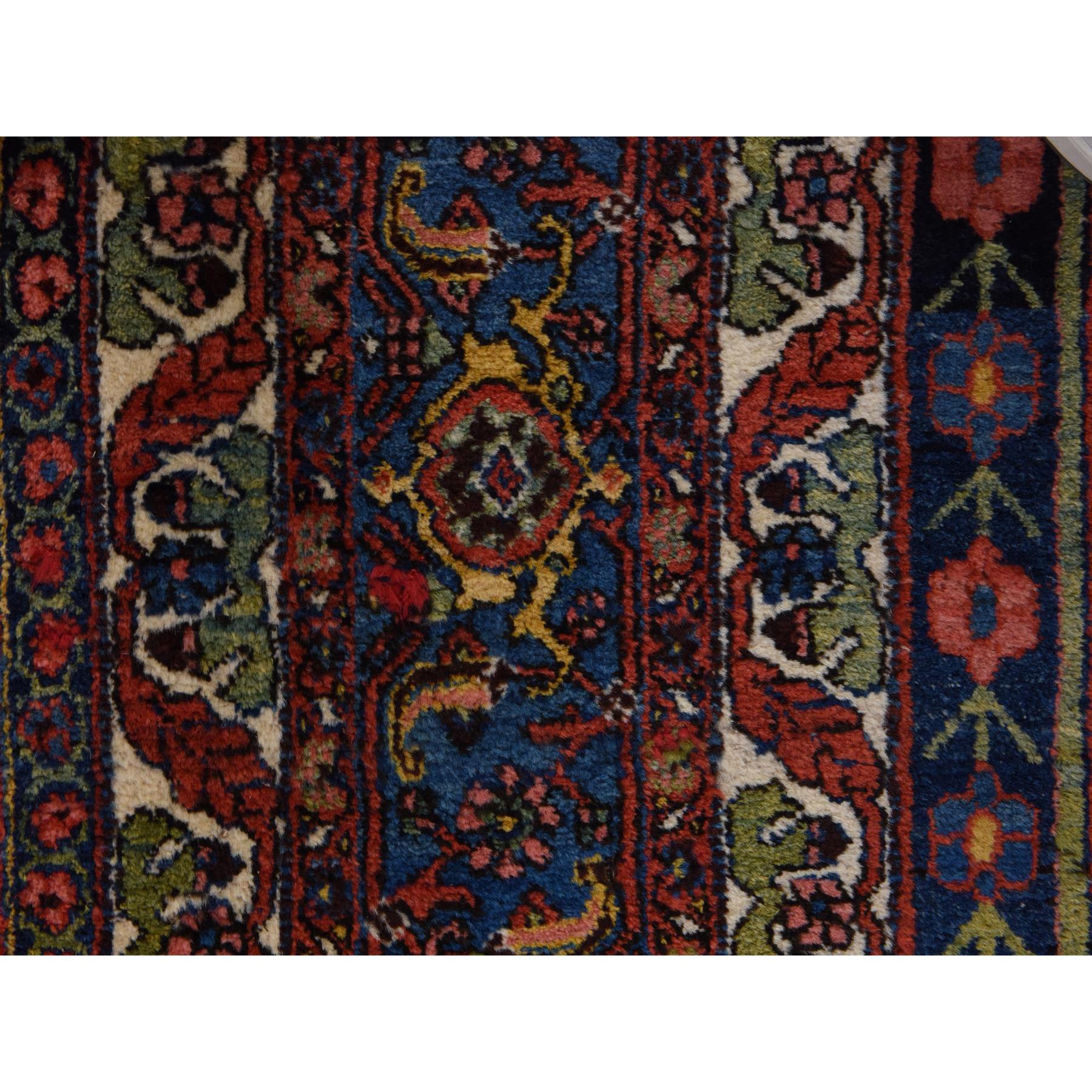 13'6"x19'2" Copper Red, Antique Persian Bidjar, Open Field Anchor Medallion Design, Good Condition, Clean, Abrush, Sides and Ends Professionally Secured, 100% Wool, Hand Knotted, XL, Oversized, Oriental Rug Sh78412