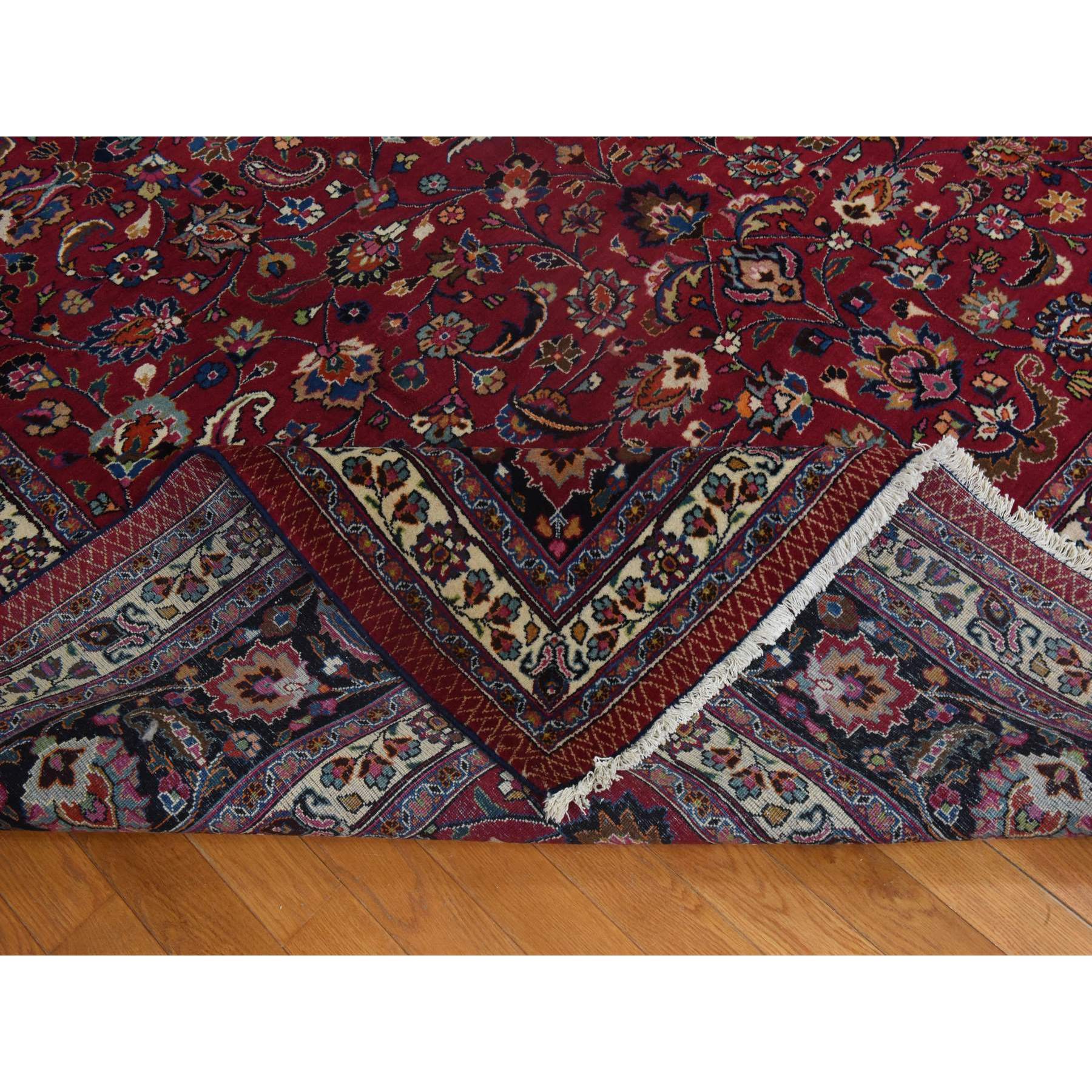 9'9"x12'10" Jazzy Red, Persian Meshad, All Over Design, Good Condition, Clean, Full Pile, 100% Wool, Hand Knotted, Oriental Rug Sh78413