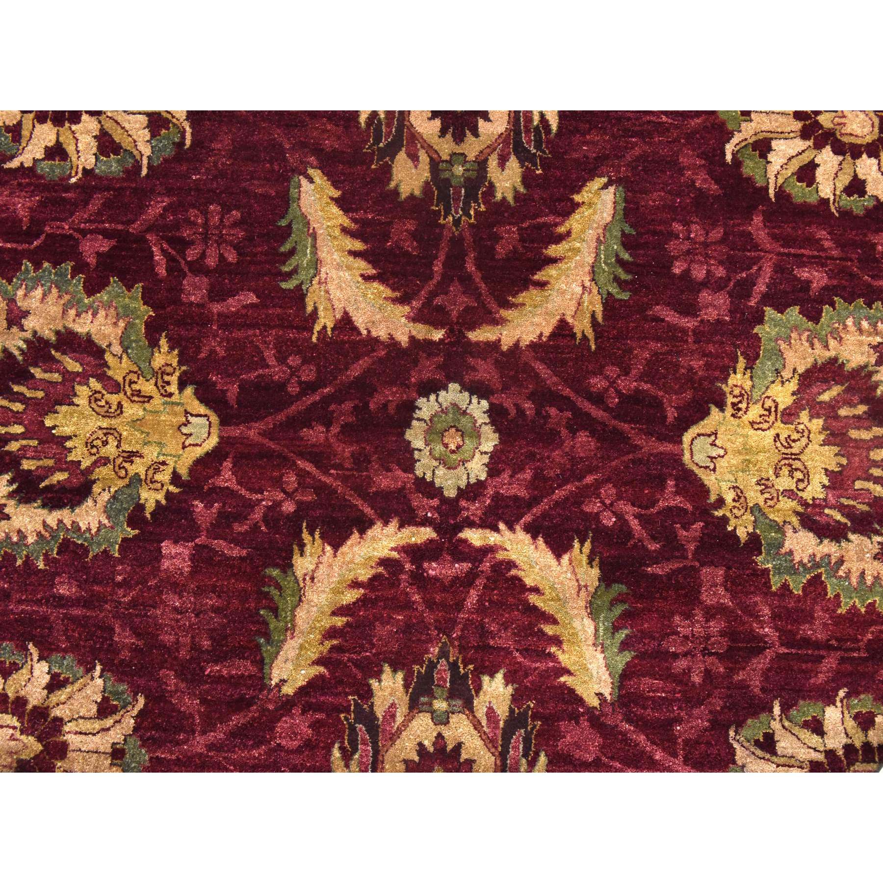 11'10"x15'4" Wine Red, Double Knot Jaipur, All Over Design, Thick, Dense and Plush, 100% Wool, Hand Knotted, Oversized, Oriental Rug Sh78414