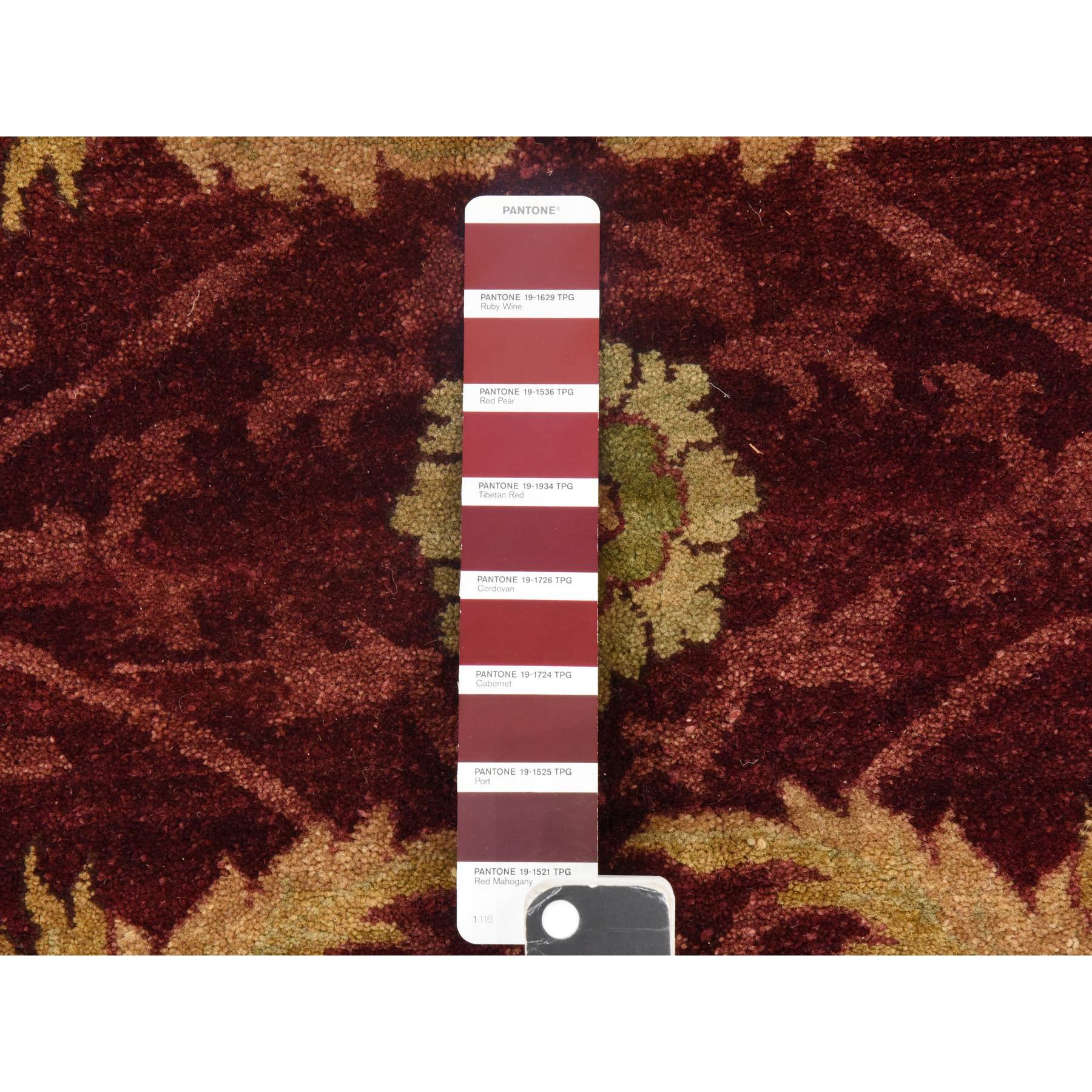 11'10"x15'4" Wine Red, Double Knot Jaipur, All Over Design, Thick, Dense and Plush, 100% Wool, Hand Knotted, Oversized, Oriental Rug Sh78414