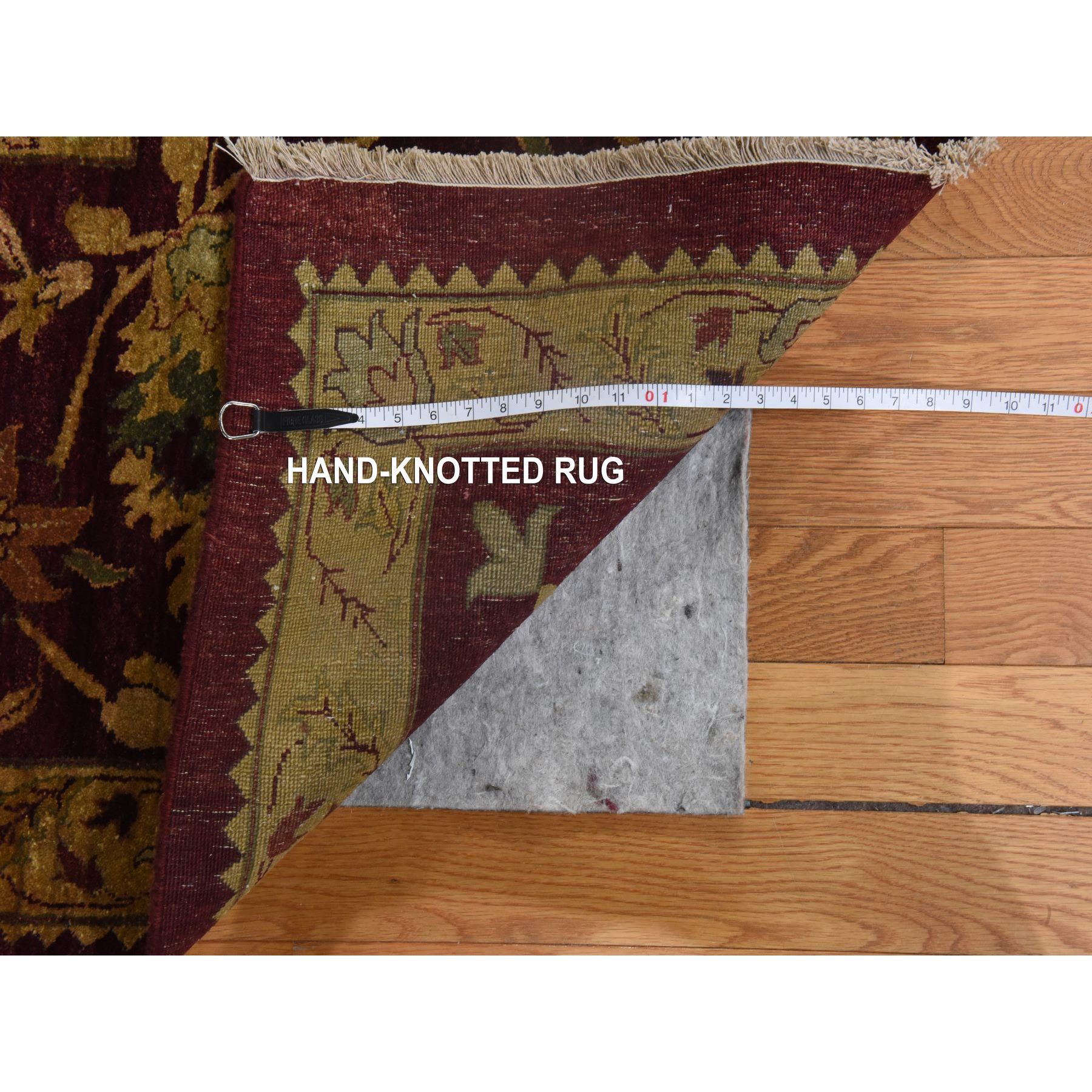 11'10"x15'4" Wine Red, Double Knot Jaipur, All Over Design, Thick, Dense and Plush, 100% Wool, Hand Knotted, Oversized, Oriental Rug Sh78414