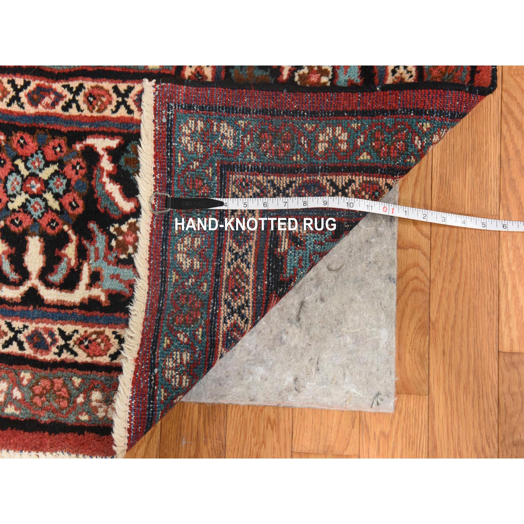 10'7"x13'7" Scarlet Red, Vintage Persian Mahal, Medallion Design, Clean, Soft, Evenly Worn, 100% Wool, Hand Knotted, Oriental Rug Sh78416