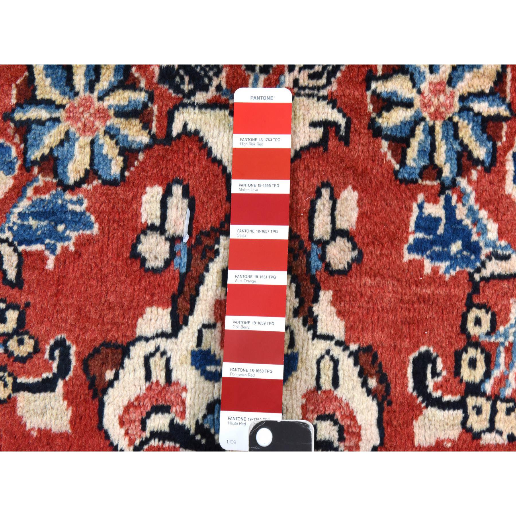 9'9"x13' Salsa Red, Vintage Persian Mahal, Clean, Soft, Full Pile, 100% Wool, Hand Knotted, Oriental Rug Sh78421