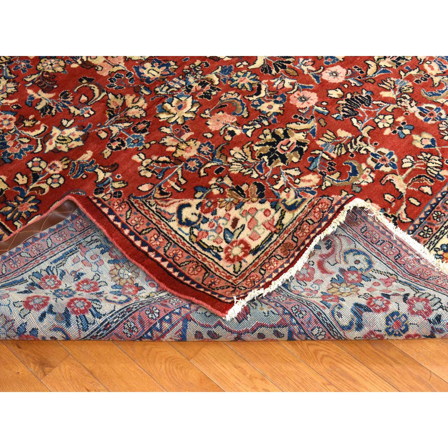 9'9"x13' Salsa Red, Vintage Persian Mahal, Clean, Soft, Full Pile, 100% Wool, Hand Knotted, Oriental Rug Sh78421