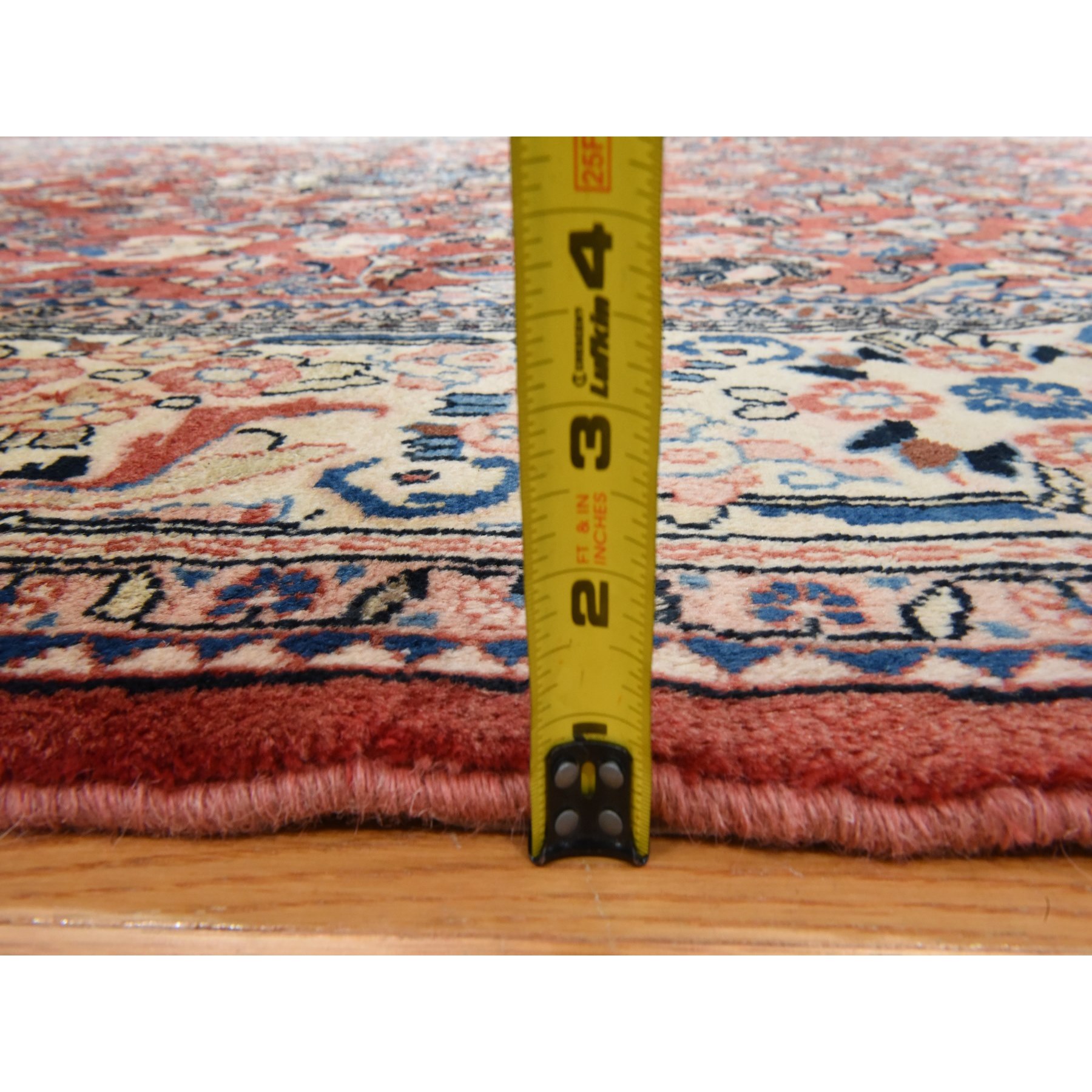 9'9"x13' Salsa Red, Vintage Persian Mahal, Clean, Soft, Full Pile, 100% Wool, Hand Knotted, Oriental Rug Sh78421