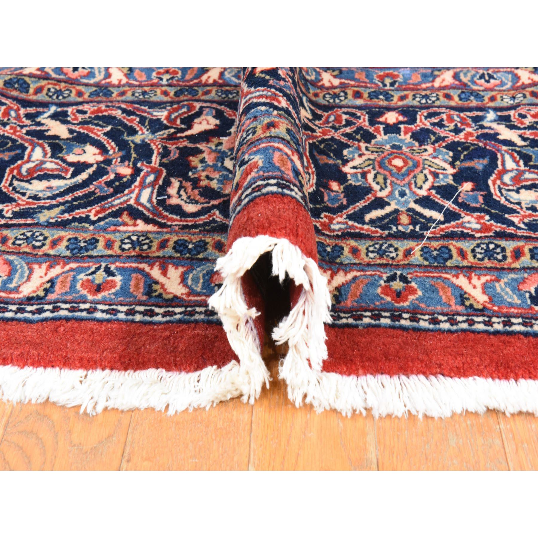 9'9"x13'1" Salsa Red, Semi Antique Persian Sarouk Mahal, Full Pile, Good Condition and Clean, 100% Wool, Hand Knotted, Oriental Rug Sh78422