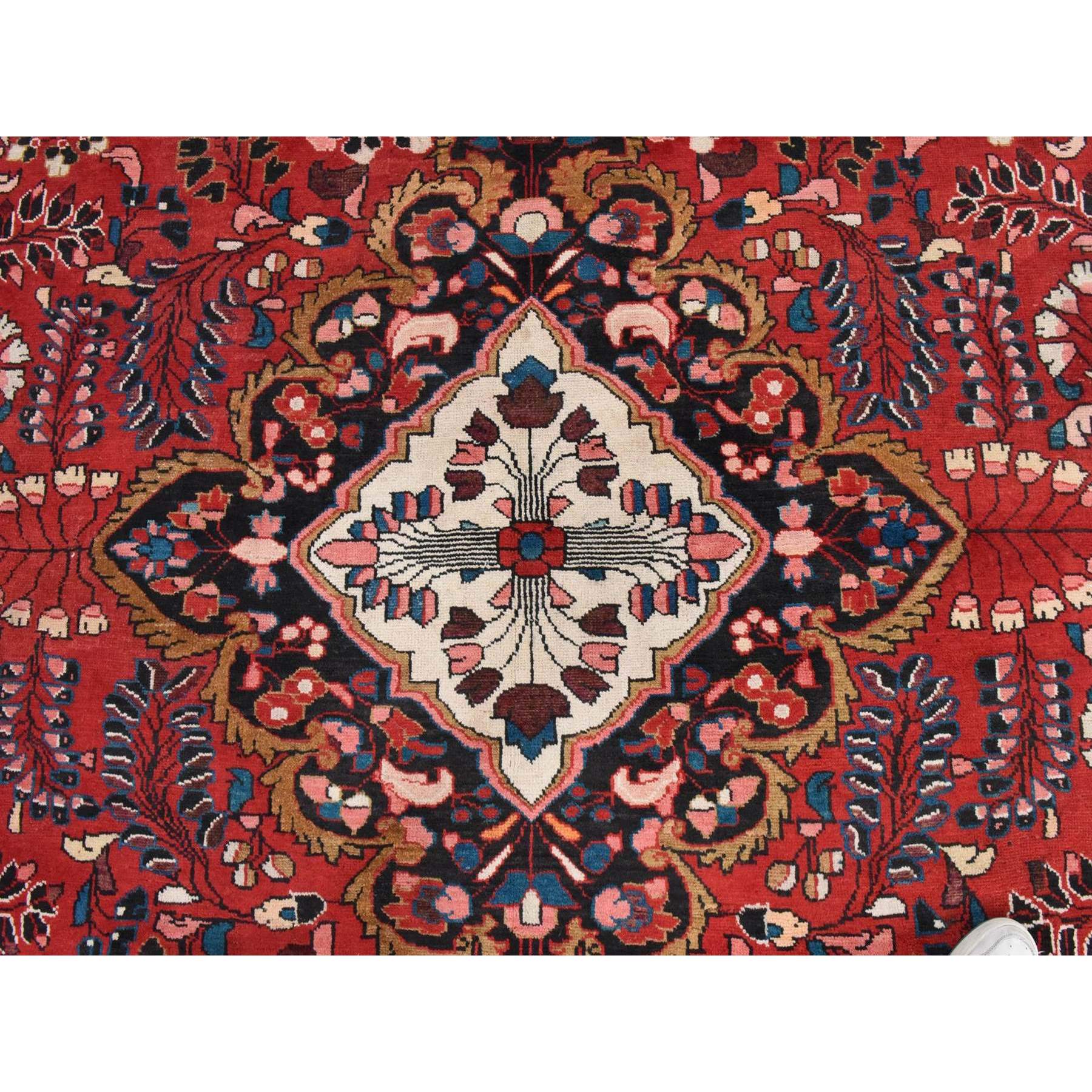 8'10"x12'3" Savvy Red, Semi Antique Persian Lilihan, Full Pile, Good Condition and Clean, 100% Wool, Hand Knotted, Oriental Rug Sh78427