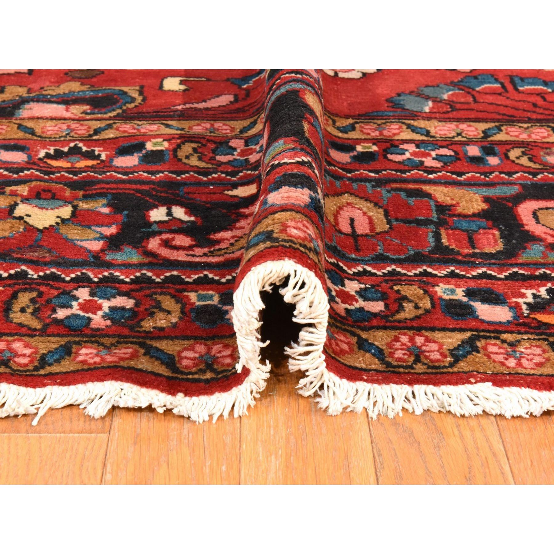 8'10"x12'3" Savvy Red, Semi Antique Persian Lilihan, Full Pile, Good Condition and Clean, 100% Wool, Hand Knotted, Oriental Rug Sh78427