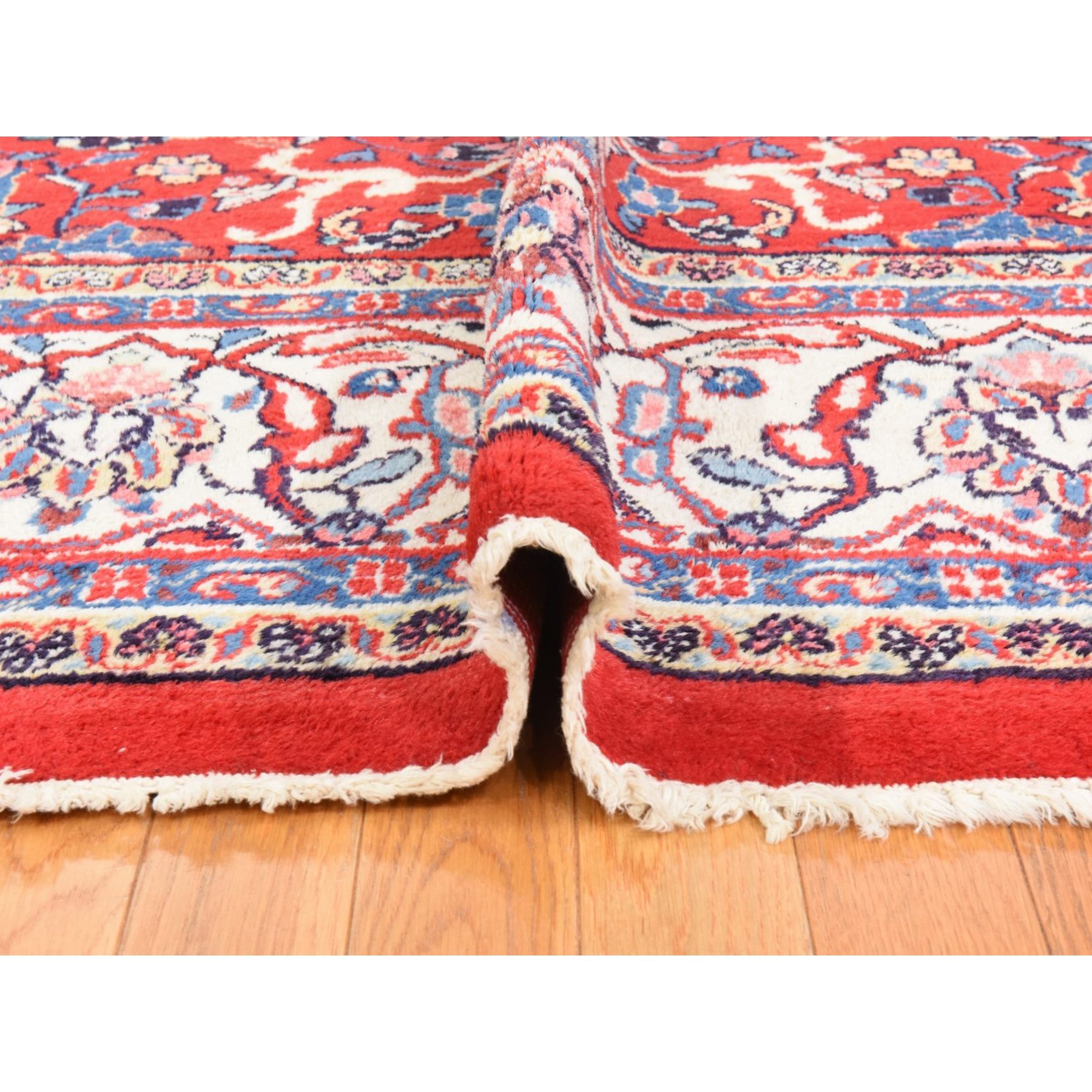 10'x13'10" Scarlet Red, Semi Antique Persian Sarouk Mahal, Full Pile, Good Condition and Clean, 100% Wool, Hand Knotted, Oriental Rug Sh78430