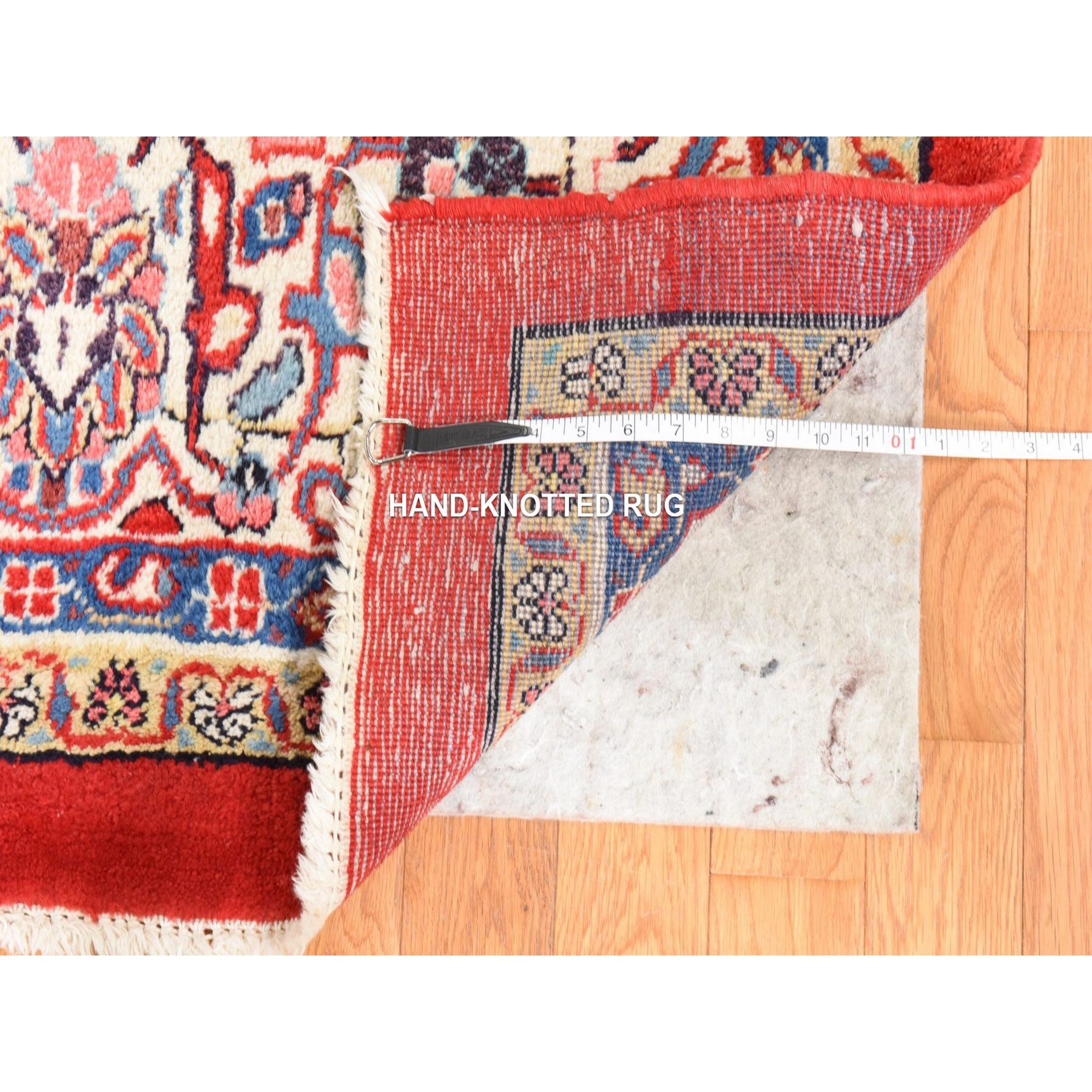 10'x13'10" Scarlet Red, Semi Antique Persian Sarouk Mahal, Full Pile, Good Condition and Clean, 100% Wool, Hand Knotted, Oriental Rug Sh78430