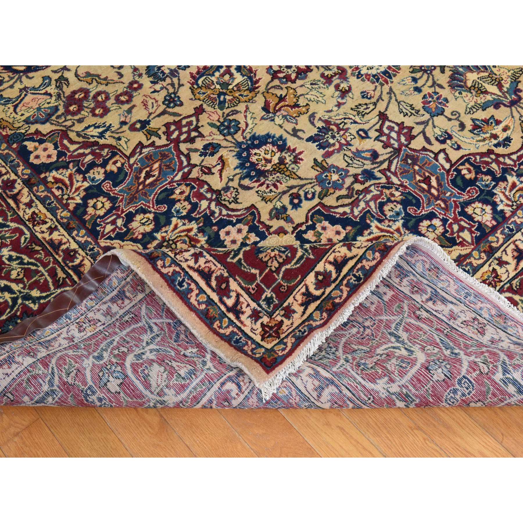 9'7"x12'8" Burlywood Brown, Semi Antique Persian Tabriz, Good Condition, Clean, Full Pile, Medallion Design, 100% Wool, Hand Knotted, Oriental Rug Sh78434