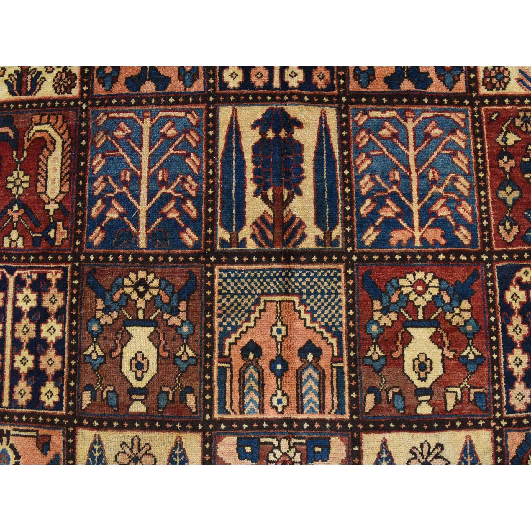 10'4"x12'8" Blush Red, Semi Antique Persian Baktiar, Good Condition, Clean, Full Pile, Classic Garden Design, 100% Wool, Hand Knotted, Oriental Rug Sh78436