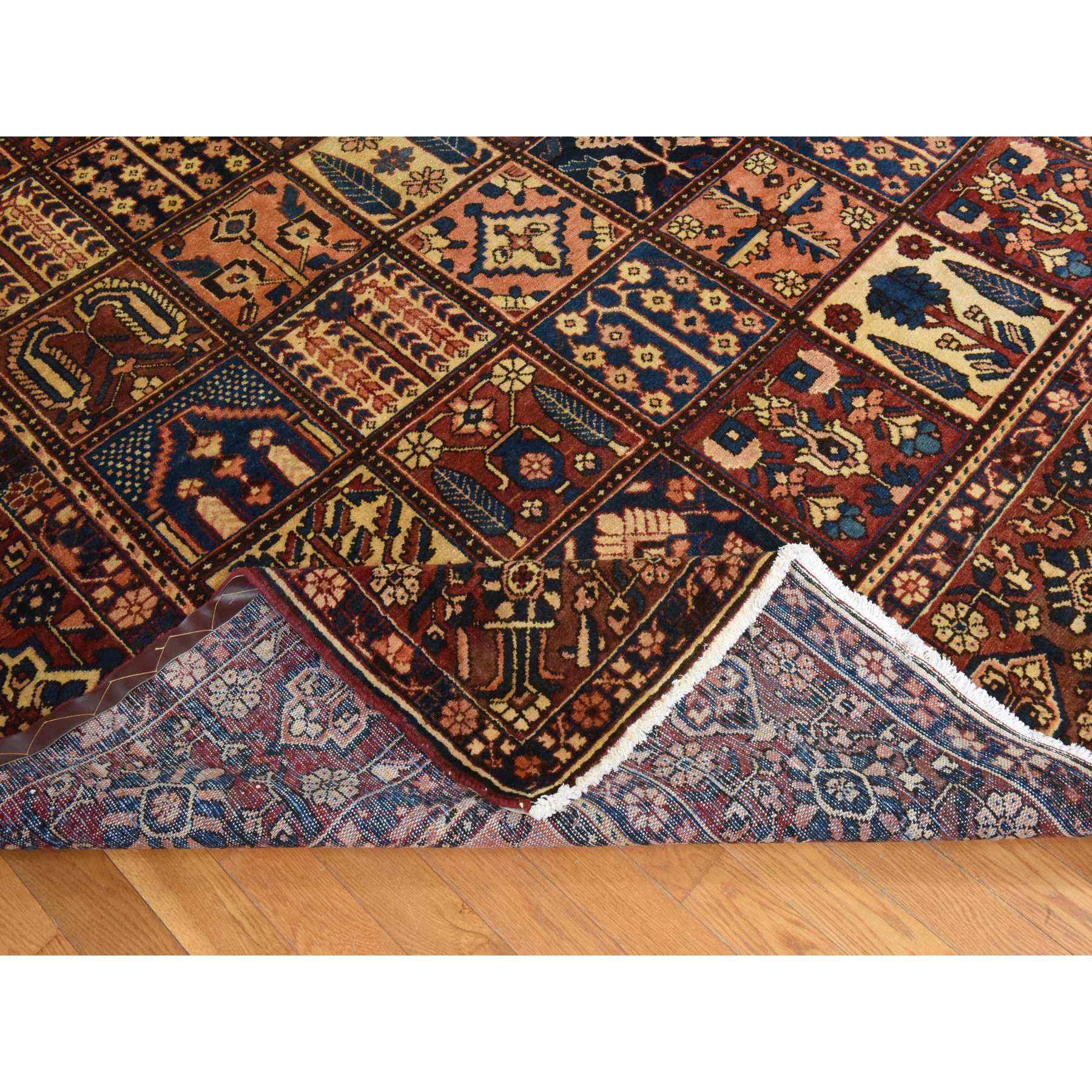 10'4"x12'8" Blush Red, Semi Antique Persian Baktiar, Good Condition, Clean, Full Pile, Classic Garden Design, 100% Wool, Hand Knotted, Oriental Rug Sh78436