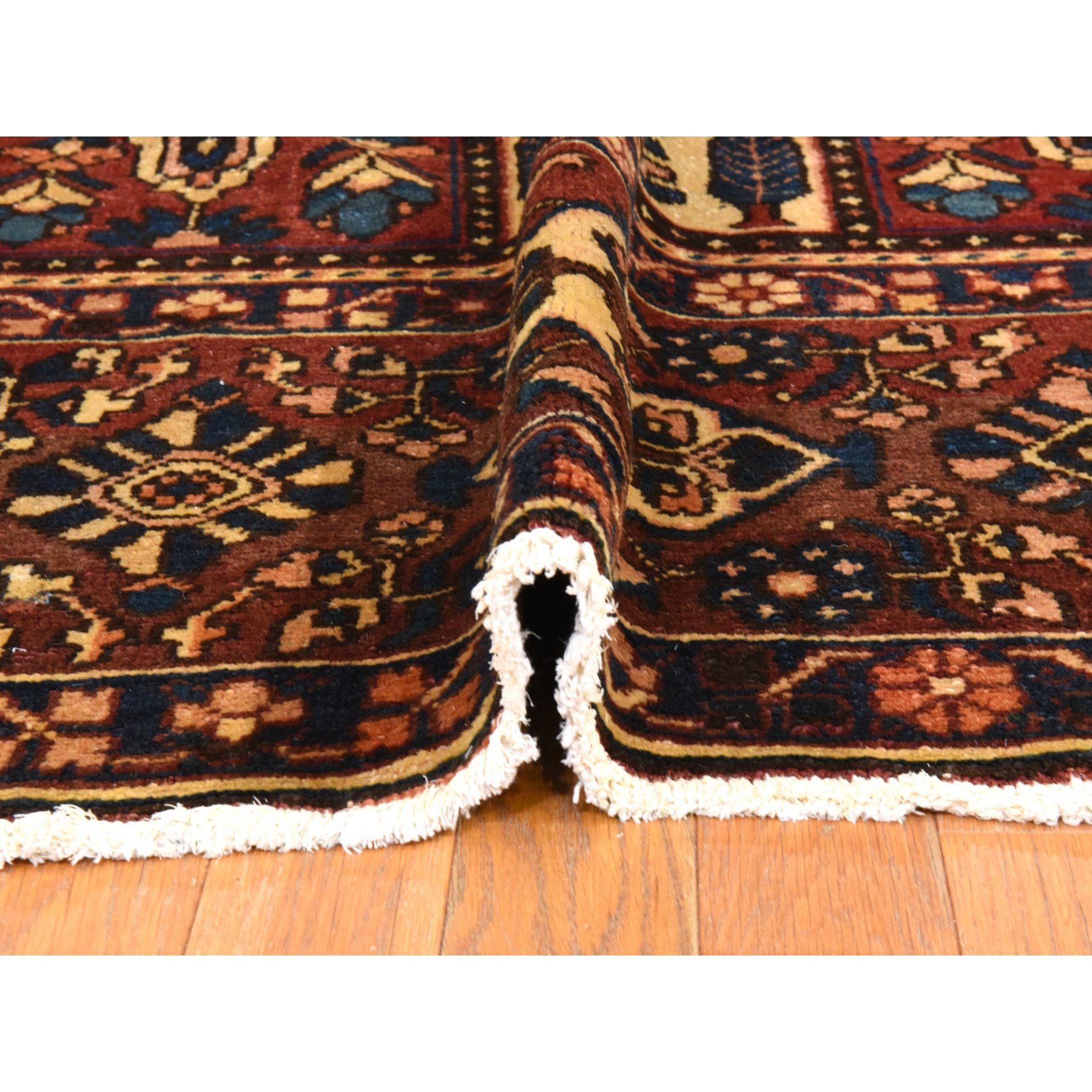 10'4"x12'8" Blush Red, Semi Antique Persian Baktiar, Good Condition, Clean, Full Pile, Classic Garden Design, 100% Wool, Hand Knotted, Oriental Rug Sh78436