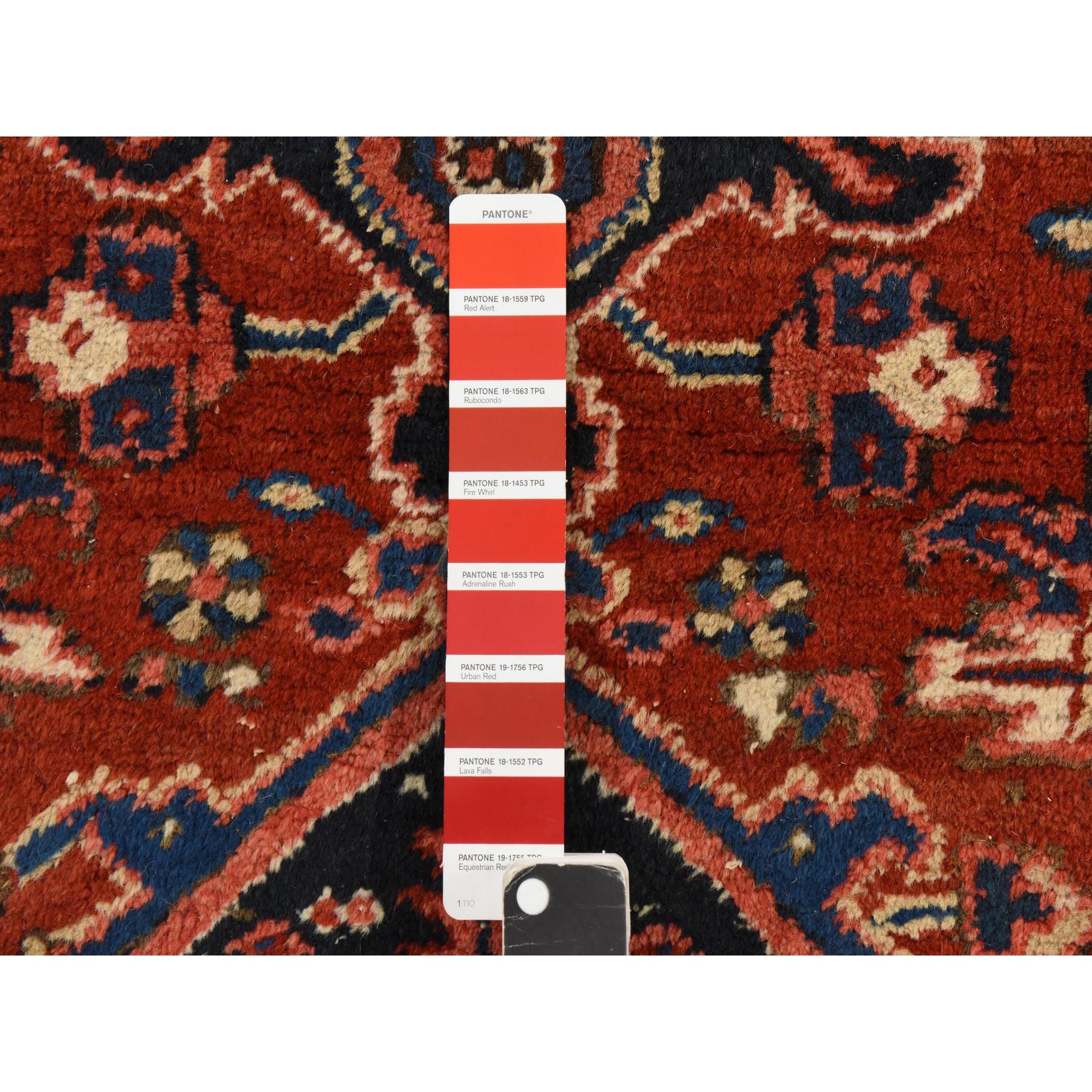 8'x11'3" Crimson Red, Antique Persian Heriz, Good Condition, Clean, Full Pile, Classic Geometric Medallion Design, 100% Wool, Hand Knotted, Oriental Rug Sh78437