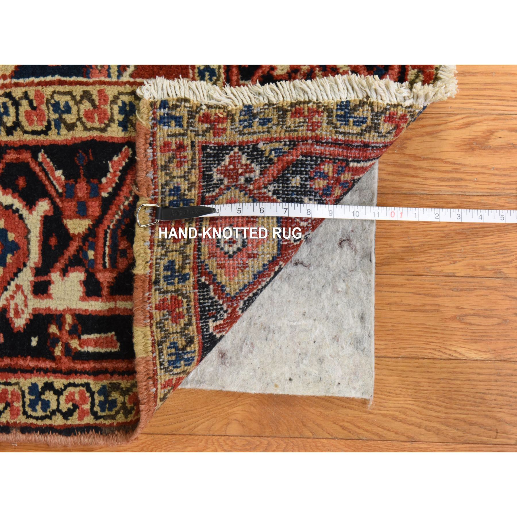 8'x11'3" Crimson Red, Antique Persian Heriz, Good Condition, Clean, Full Pile, Classic Geometric Medallion Design, 100% Wool, Hand Knotted, Oriental Rug Sh78437
