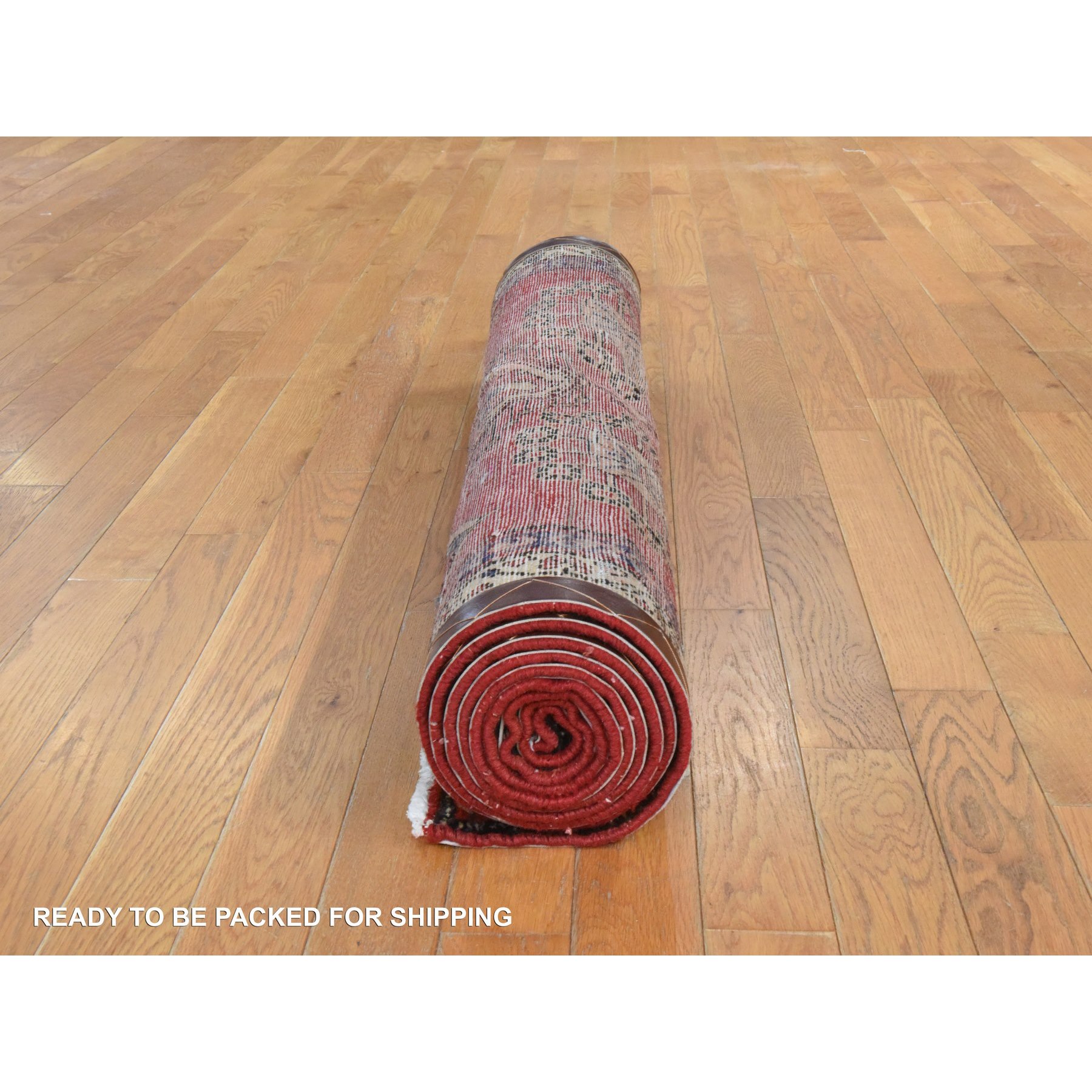 3'4"x9'10" Chili Red, Semi Antique Persian Lilihan, Good Condition, Clean, Full Pile, 100% Wool, Hand Knotted, Wide Runner, Oriental Rug Sh78439