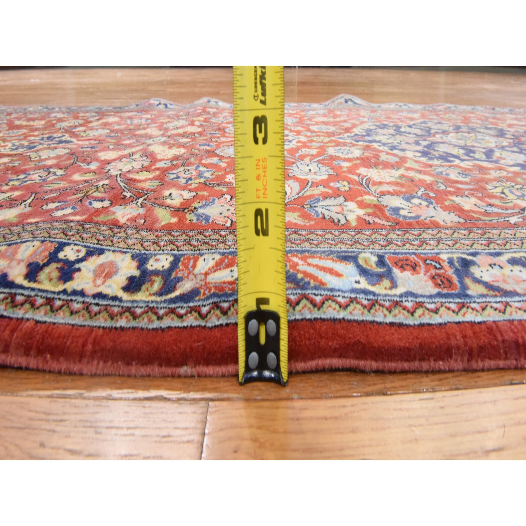 2'8"x16'6" Scarlet Red, New Persian Qum, 250 KPSI, 100% Wool, Dense Weave, Hand Knotted, XL Runner, Oriental Rug Sh78440