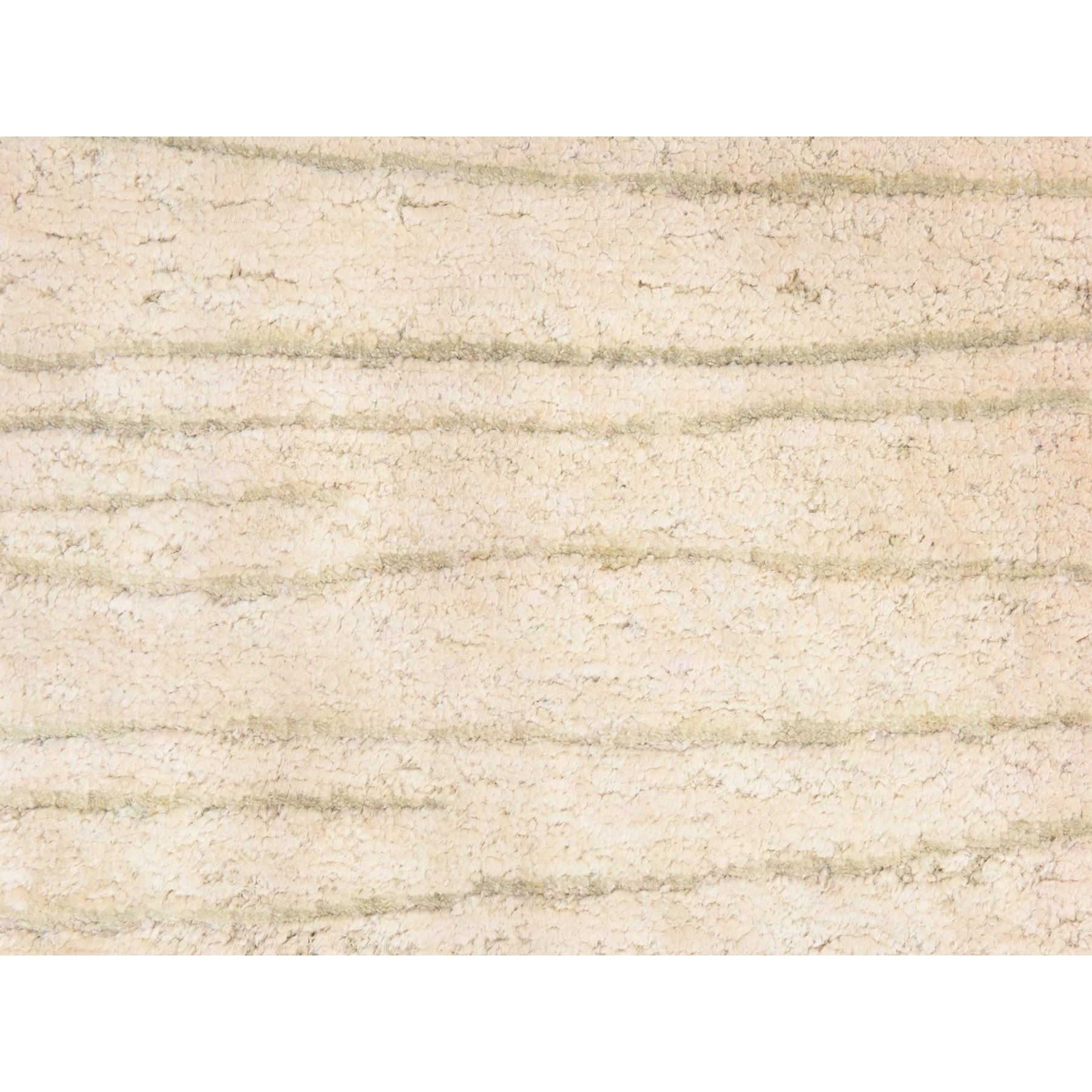 2'x3' Pristine White, Distressed, Wool and Silk, Sample, Strike Off, Hand Knotted, Mat, Oriental Rug Sh78445