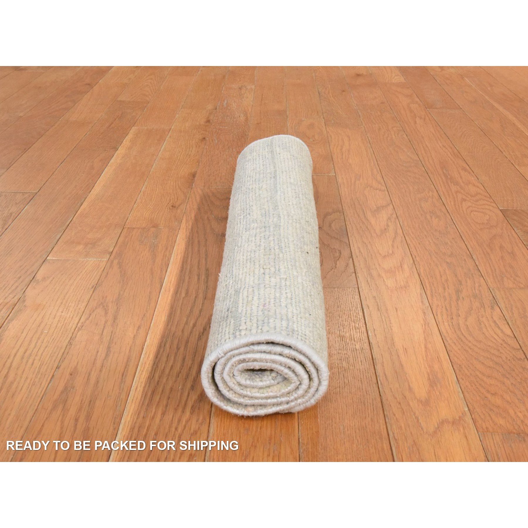 2'x3' Pristine White, Distressed, Wool and Silk, Sample, Strike Off, Hand Knotted, Mat, Oriental Rug Sh78445