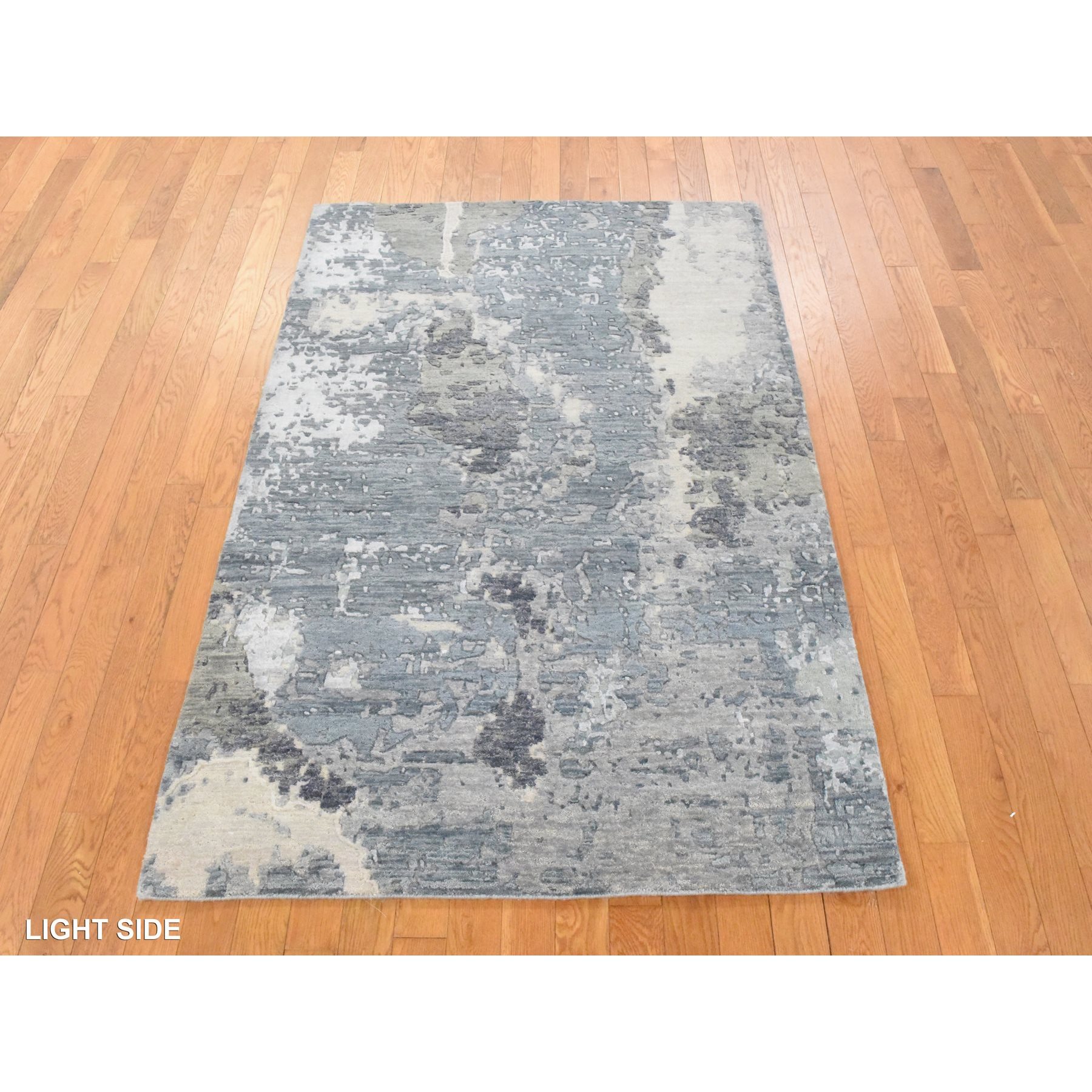 4'x6' Nevada Gray, Galaxy Design, 100% Wool, Hand Knotted Oriental Rug Sh78459