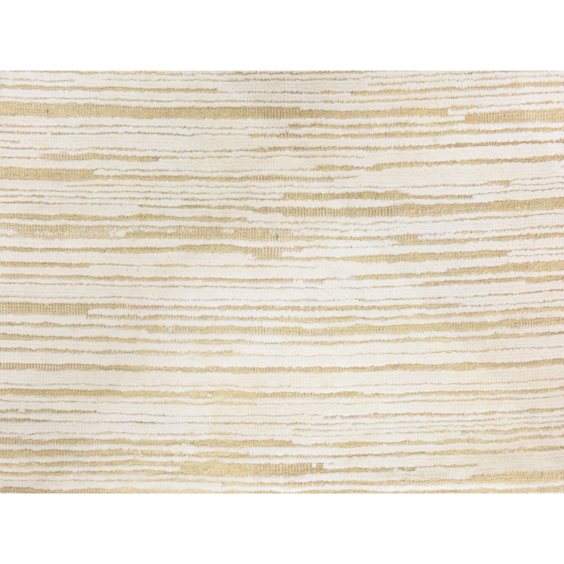 2'x12' Winter White, 100% Wool, Oxidized and Textured, Hand Knotted, Narrow Runner, Oriental Rug Sh78460