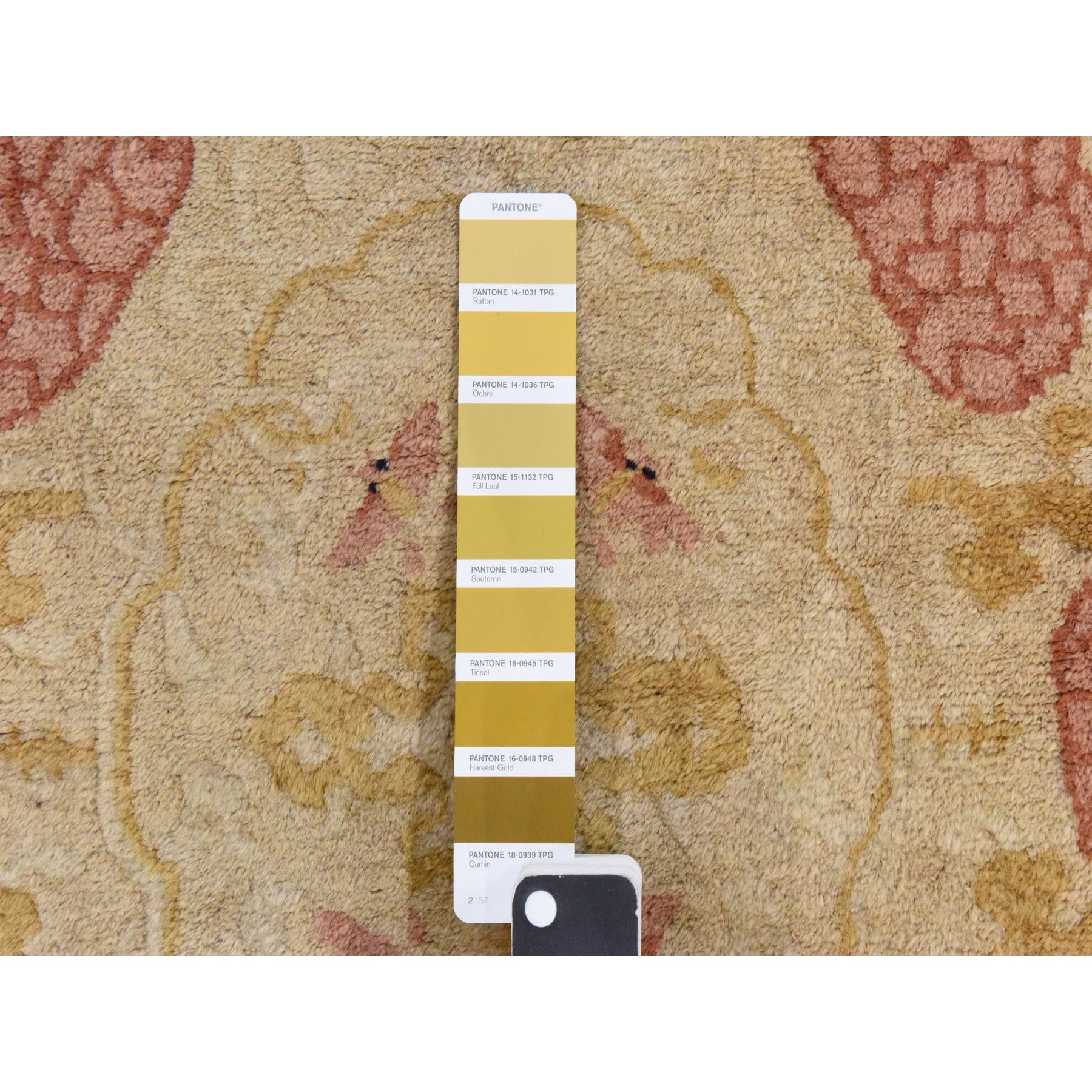 4'x6'9" Khaki Brown, Antique Chinese Peking, Full Pile, Clean, Excellent Condition, Oval Shape, 100% Wool, Hand Knotted Oriental Rug Sh78462