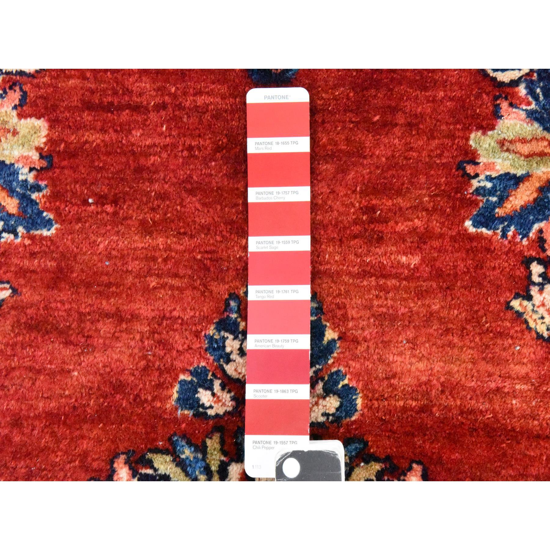 10'2"x13'3" Scarlet Red, Semi Antique Persian Sarouk, Full Pile, Clean, Excellent Condition, 100% Wool, Hand Knotted, Oriental Rug Sh78464