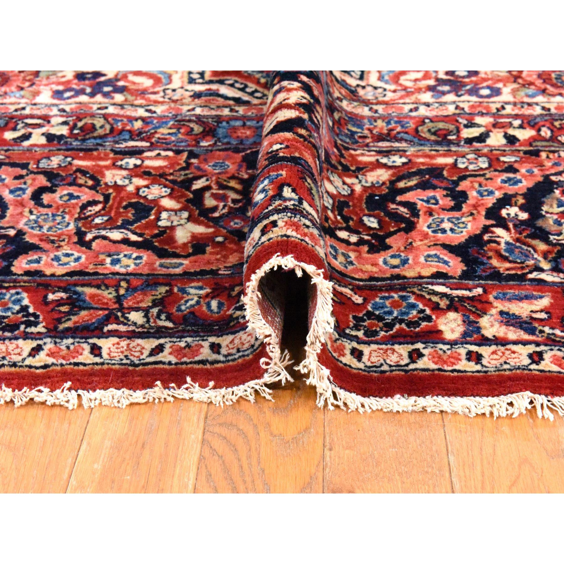10'2"x13'3" Scarlet Red, Semi Antique Persian Sarouk, Full Pile, Clean, Excellent Condition, 100% Wool, Hand Knotted, Oriental Rug Sh78464