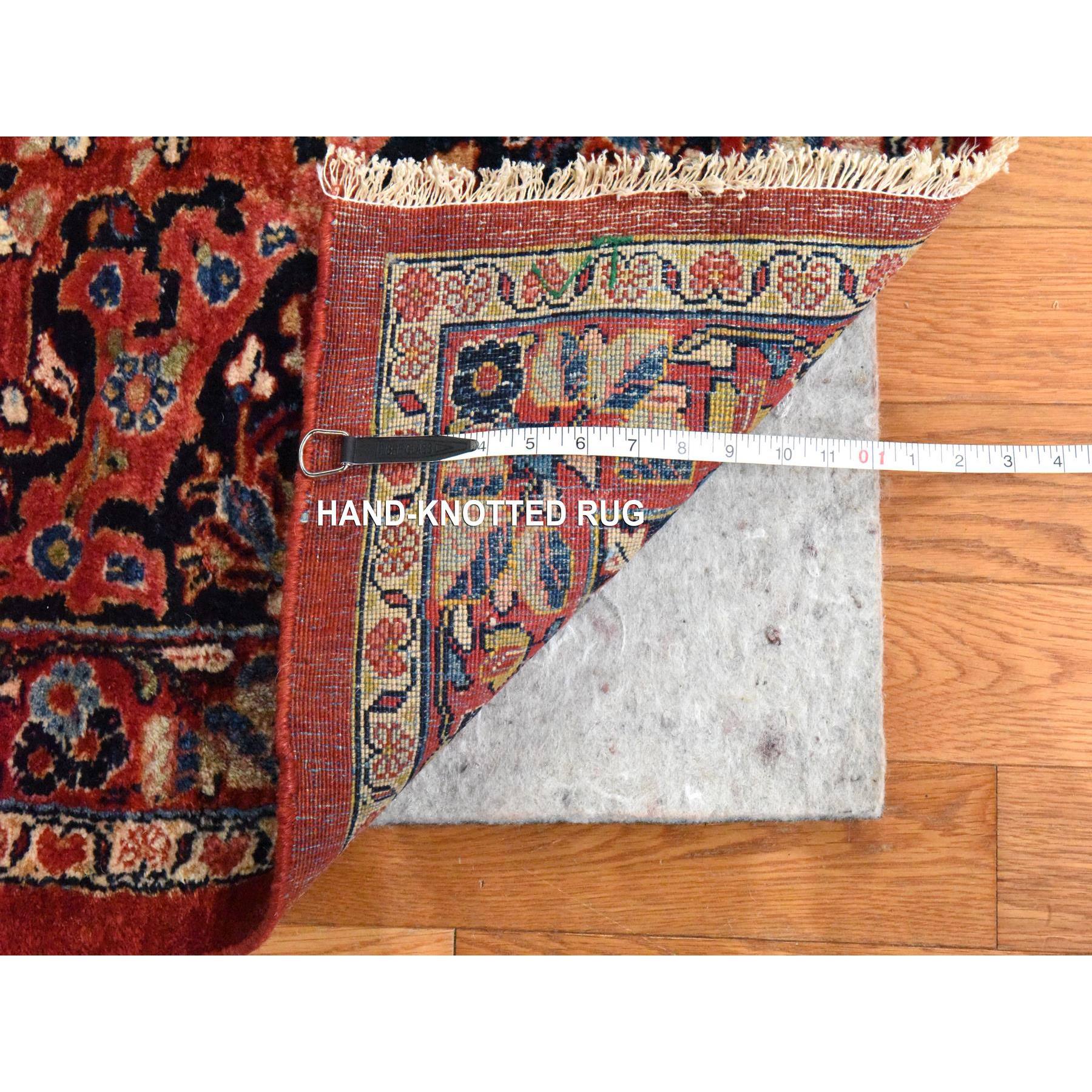 10'2"x13'3" Scarlet Red, Semi Antique Persian Sarouk, Full Pile, Clean, Excellent Condition, 100% Wool, Hand Knotted, Oriental Rug Sh78464